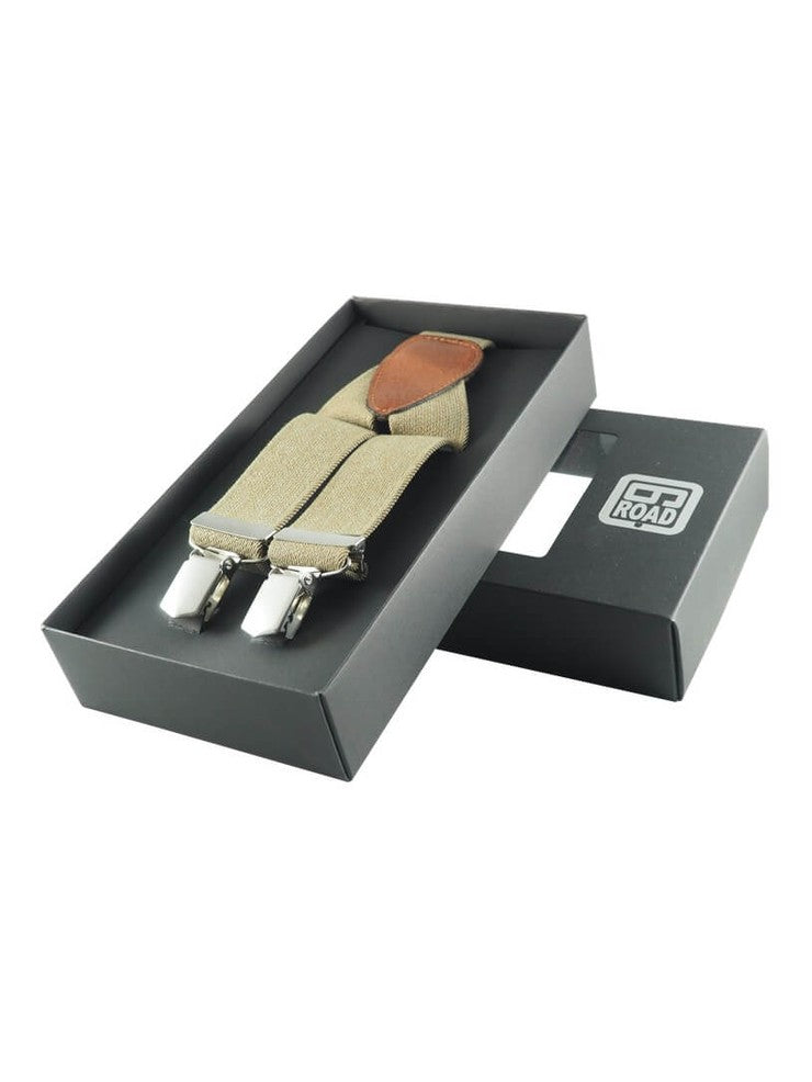 854030 – Casual bretel jeans katoen stretch Beige - Castelijn mode