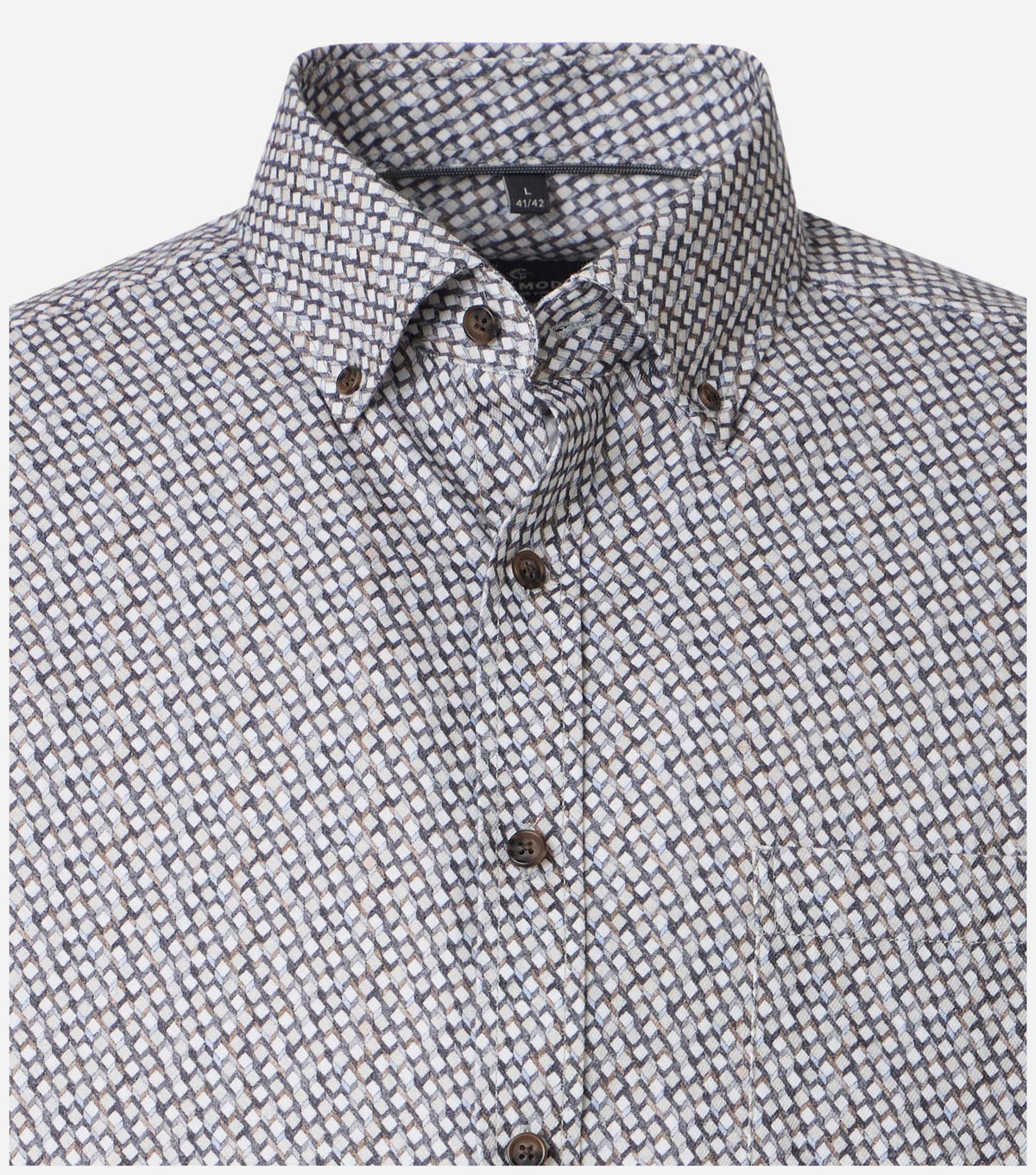 Overhemd Button Down Print Beige