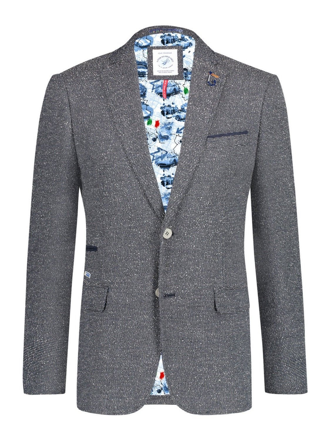 9881 Blazer grey structure - Castelijn mode