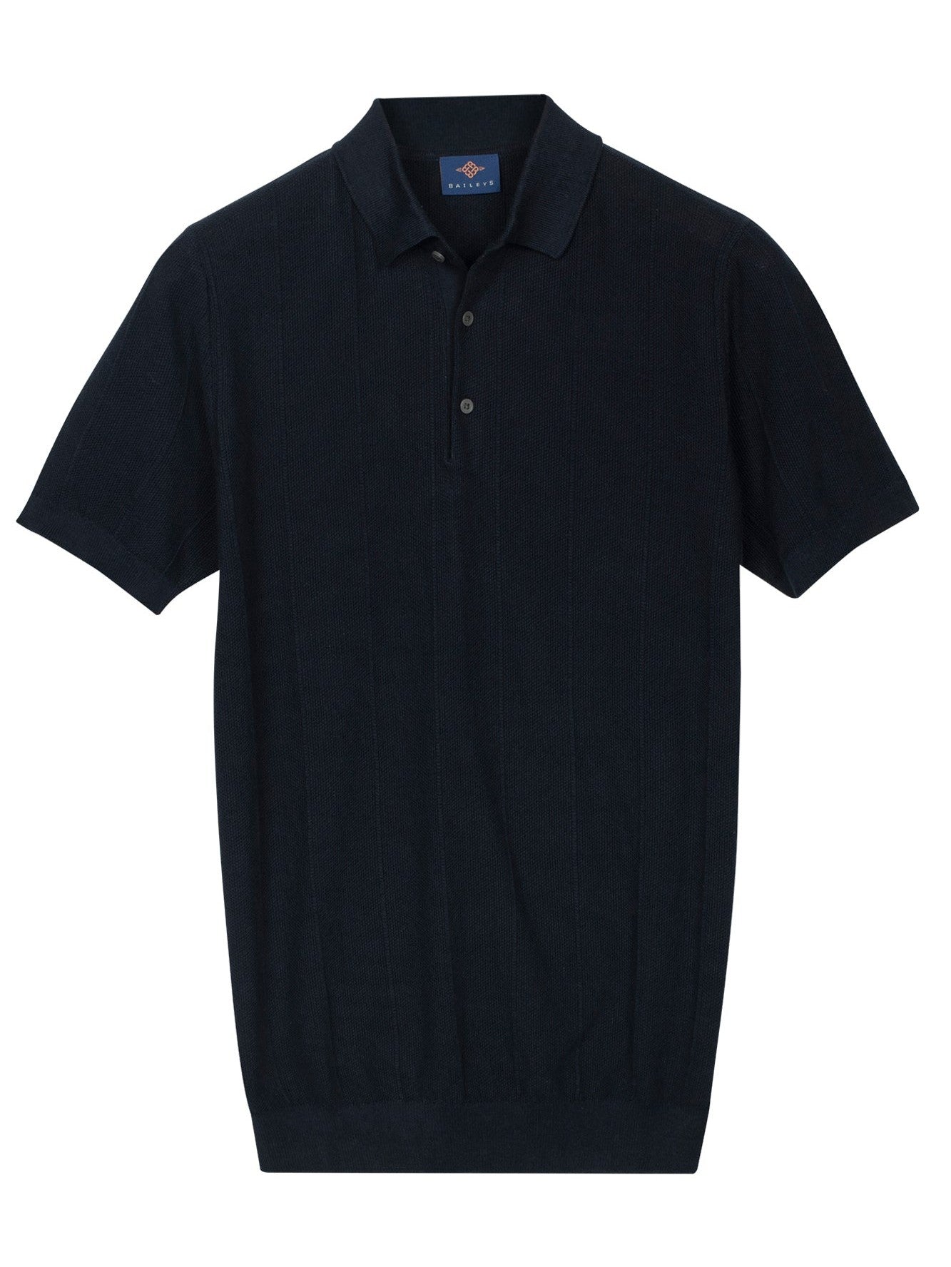 615781 Gebreide Polo donkerblauw