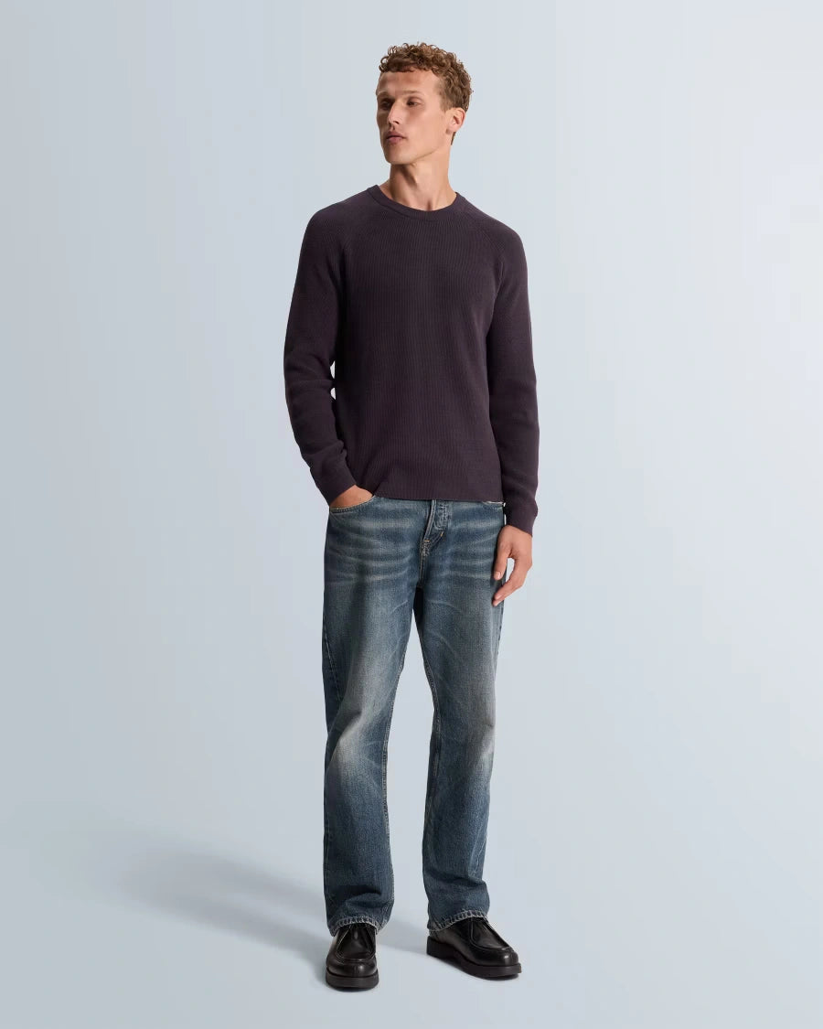 Trui Raglan Ribstructuur Paars