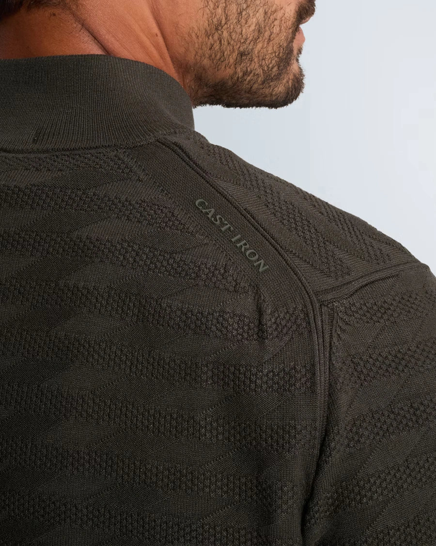 Half Zip Trui Structuur Antraciet
