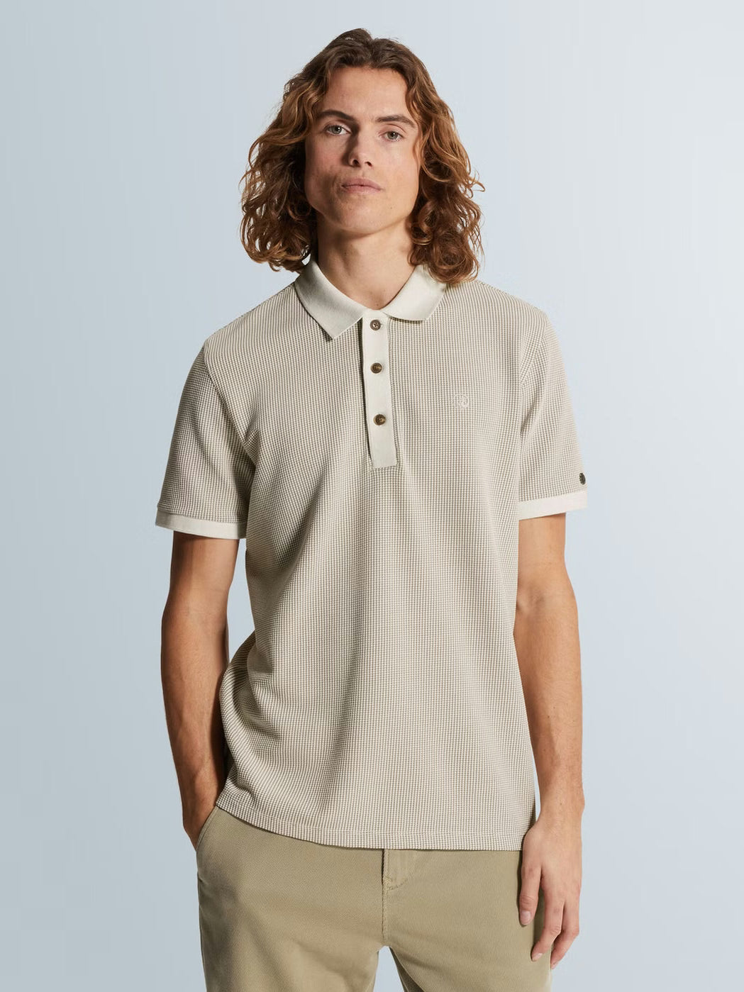 CPSS2603852-7178 Polo Wafelstructuur beige - Castelijn mode