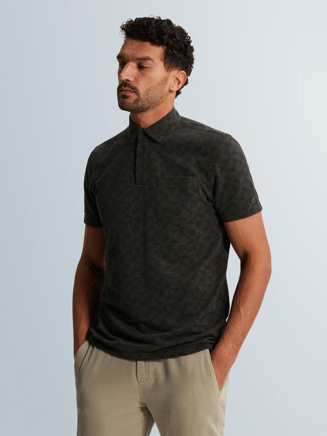 CPSS2603853-9159 Polo met print donkergrijs