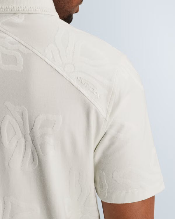 Polo ecru met jacquardpatroon - Castelijn mode