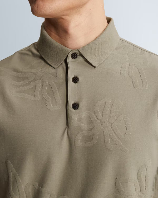 Groene polo met jacquard patroon Vetiver