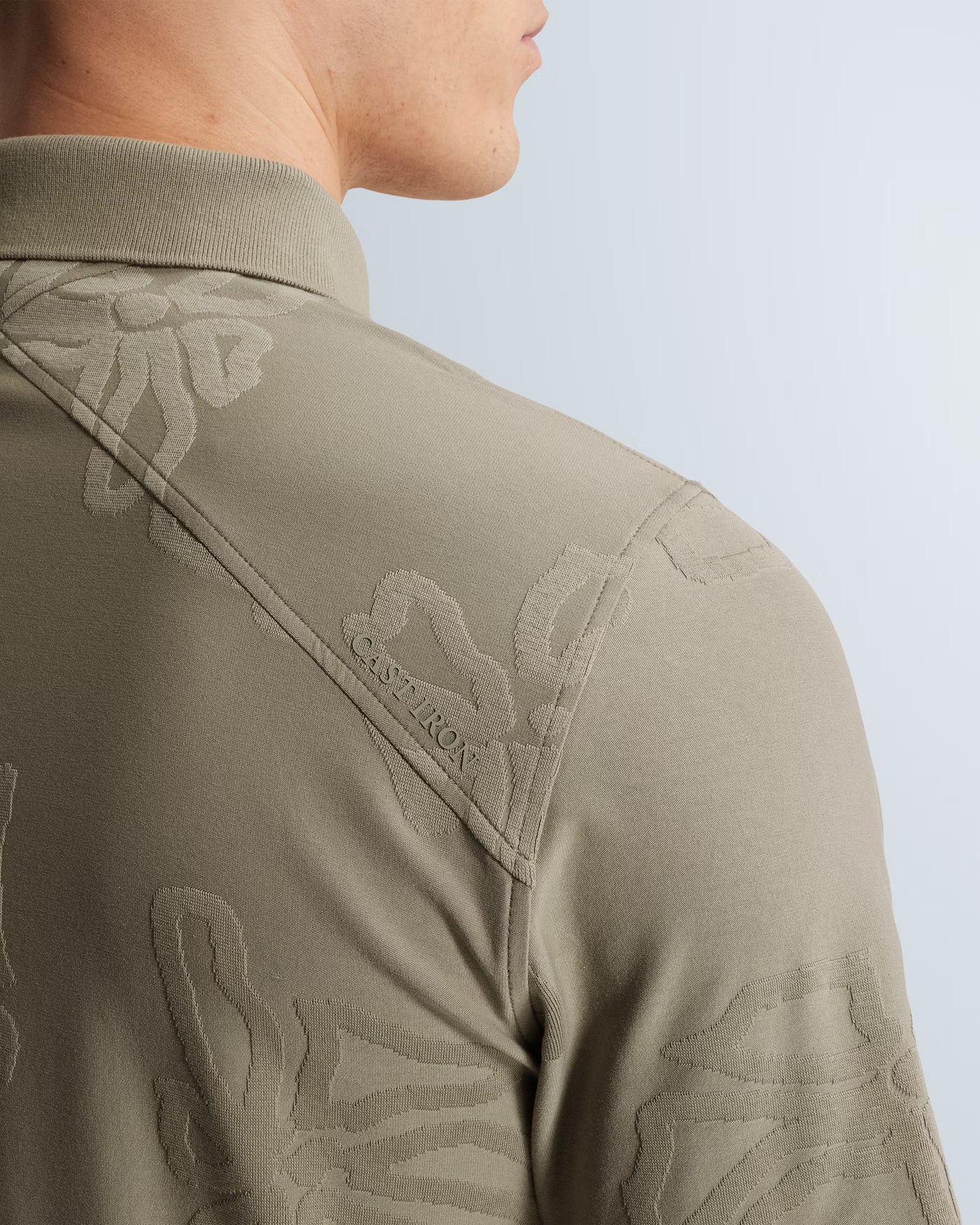 Groene polo met jacquard patroon Vetiver
