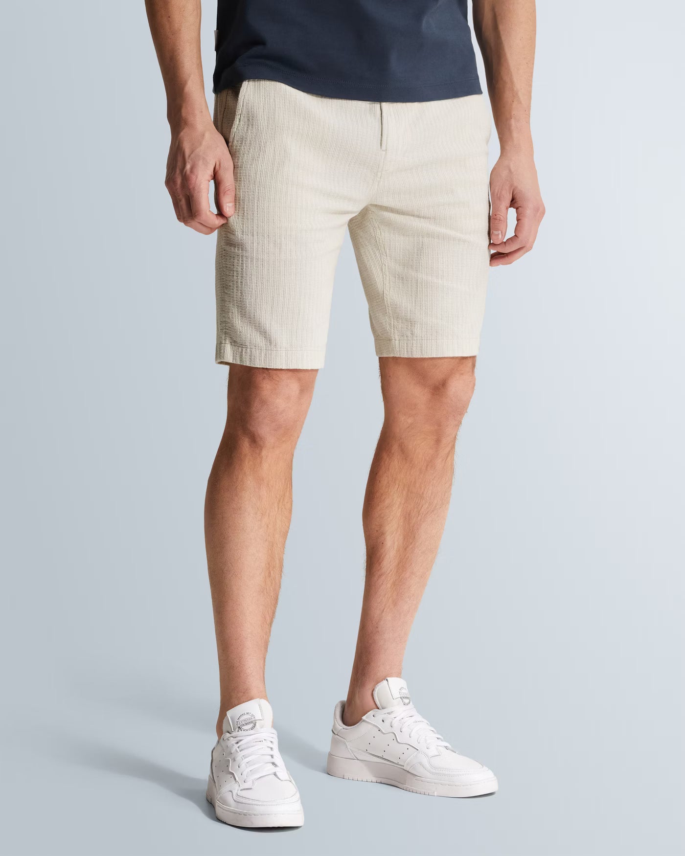 Chino short Silver Birch katoen linnen - Castelijn mode