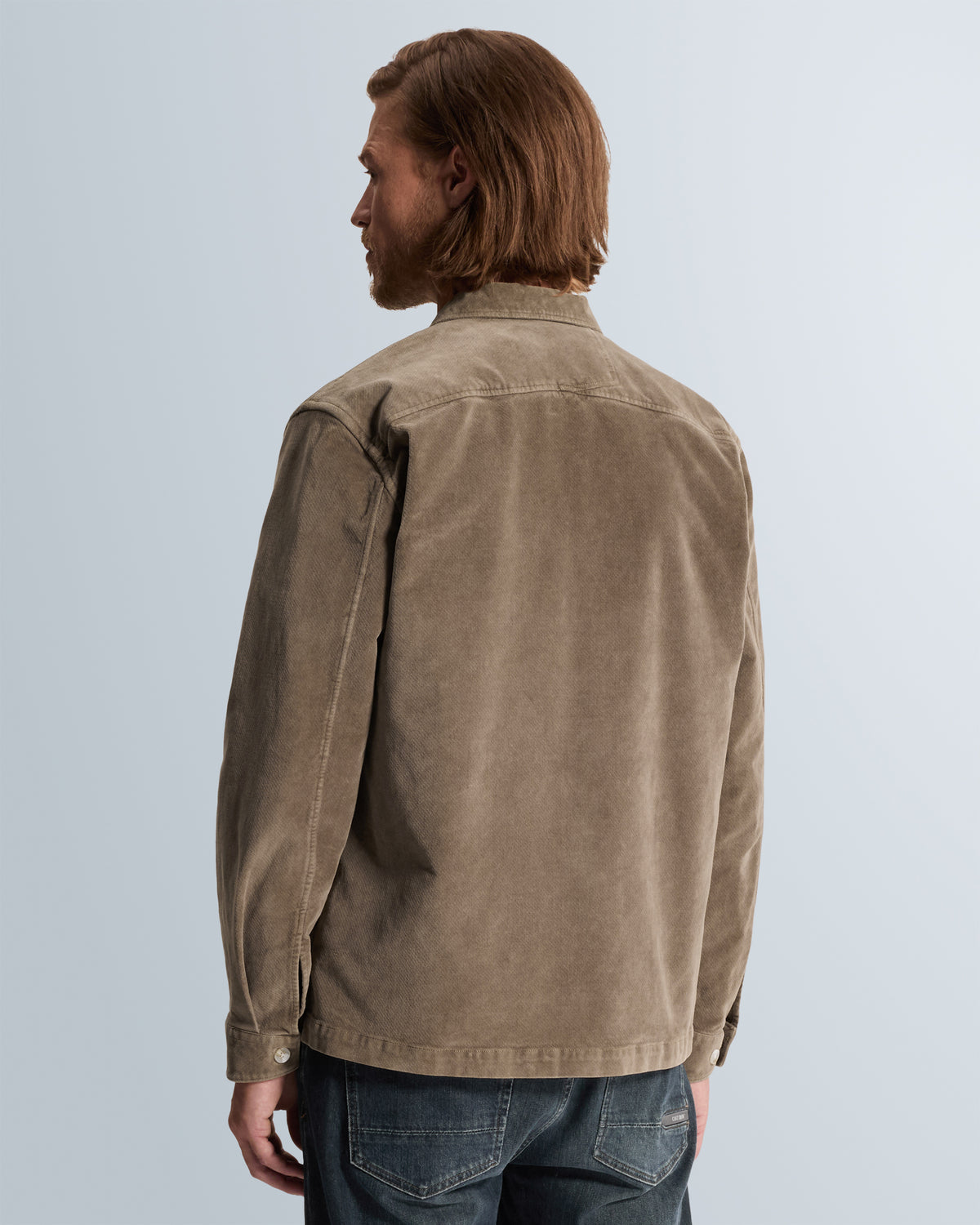 Cast Iron velours overshirt taupe