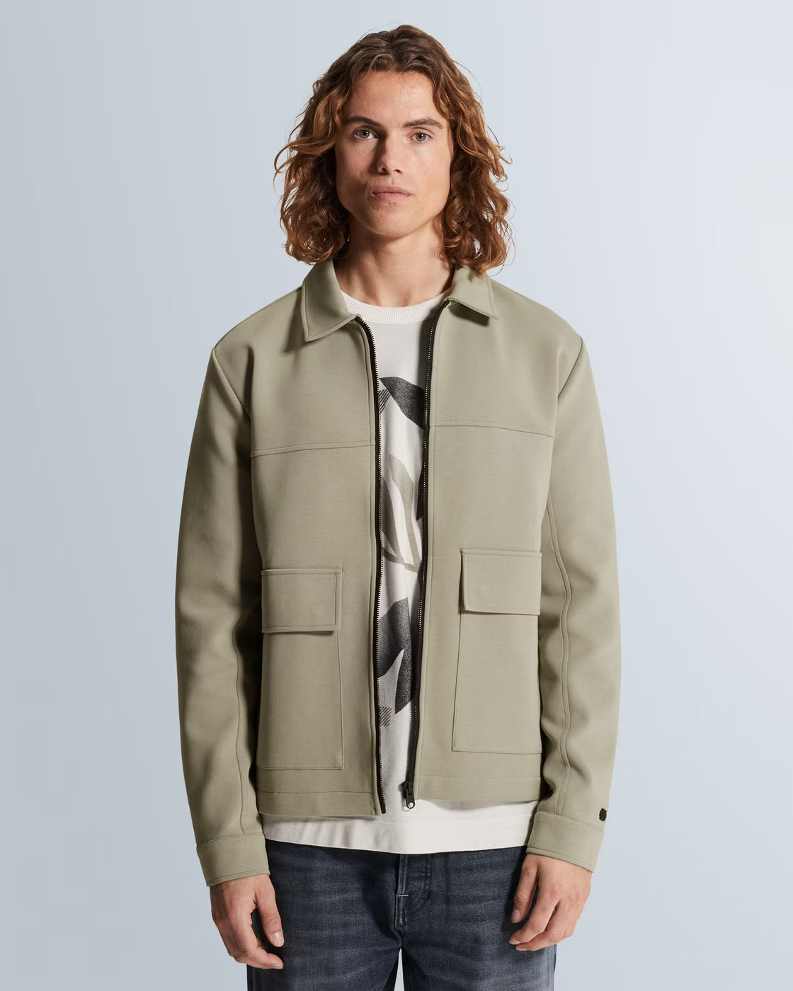 CSW2602411-6478 Overshirt sweat groen