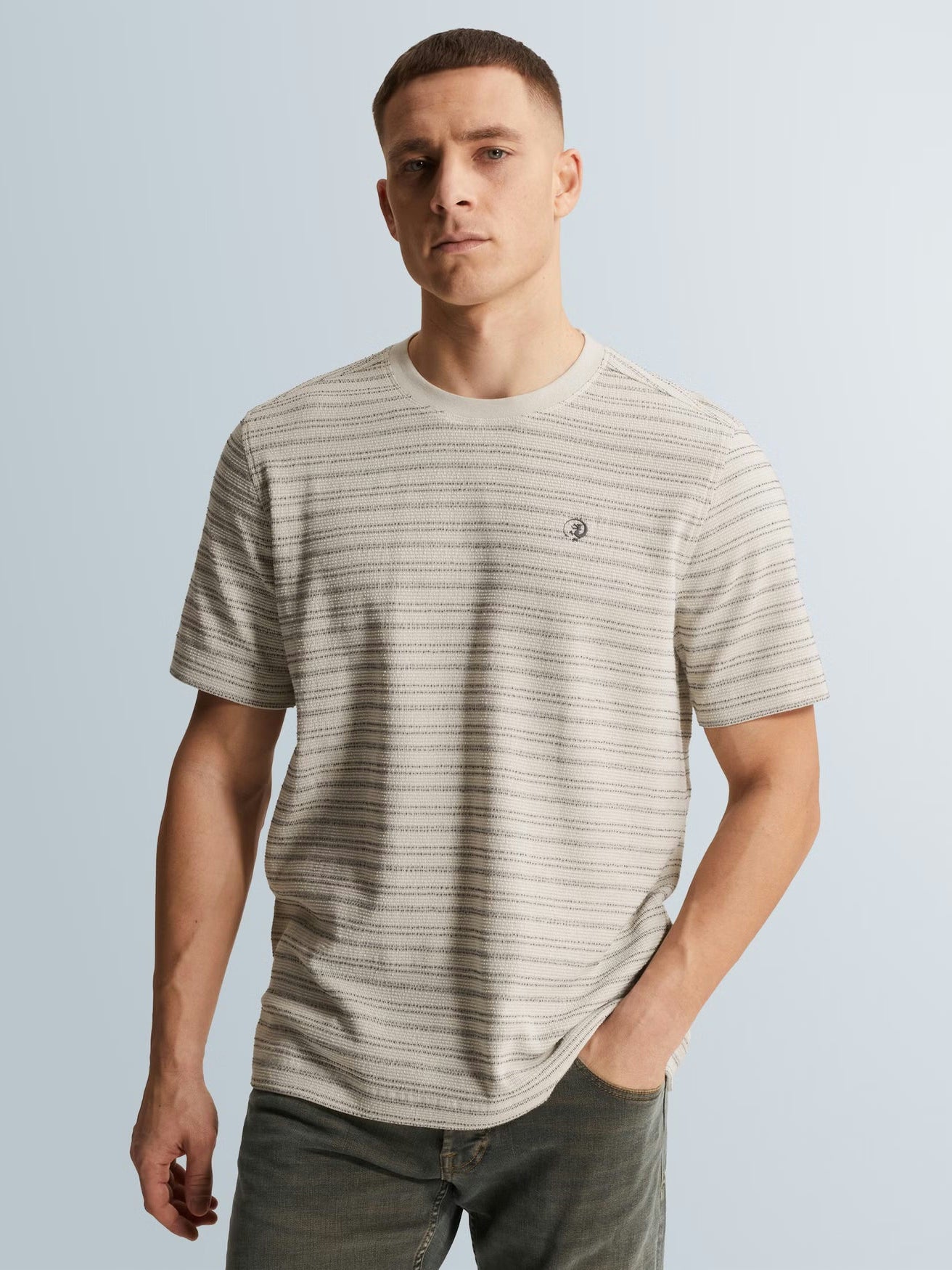 T-shirt Structuur Strepen Jersey