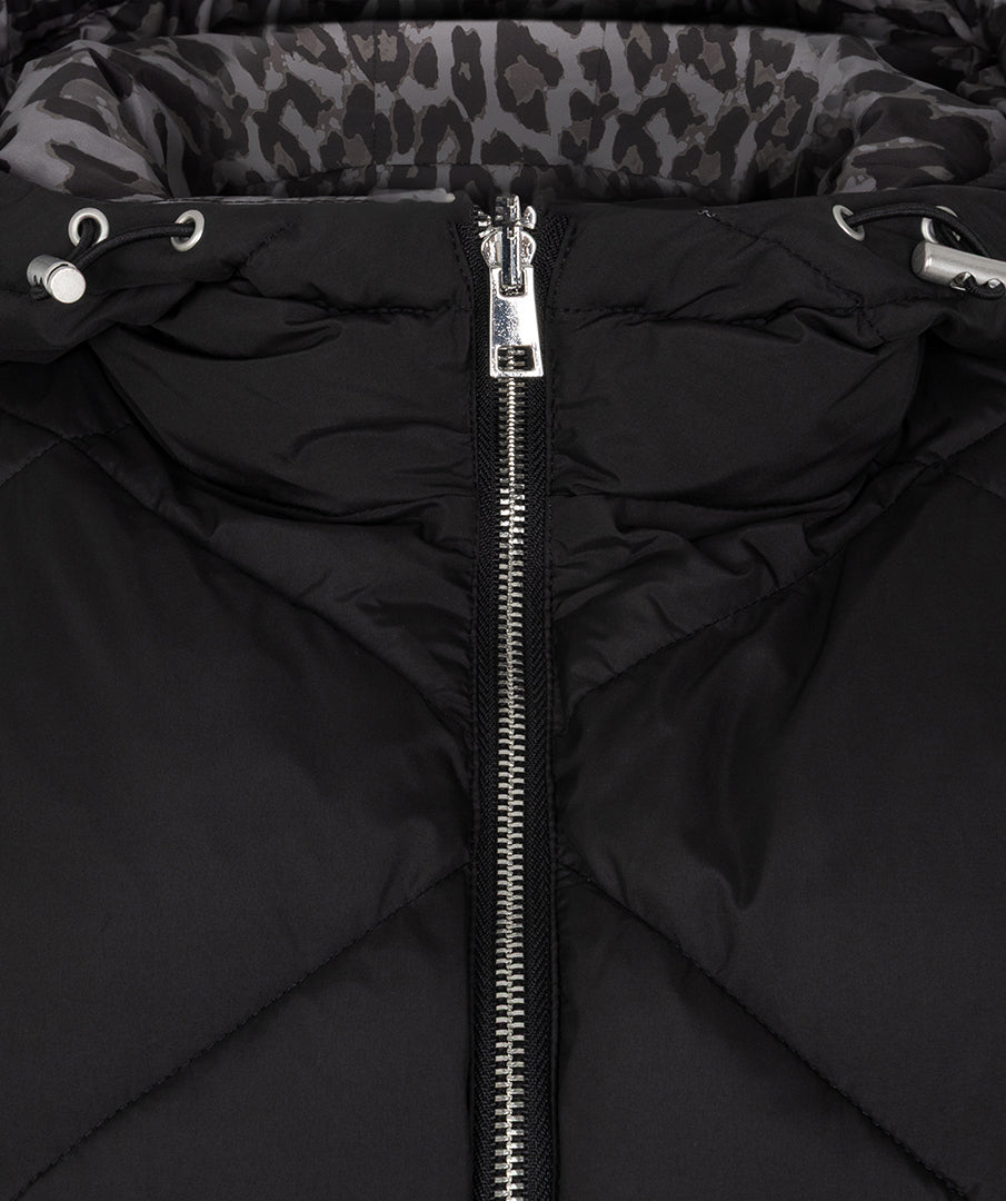 Omkeerbare Bodywarmer Luipaard Zwart