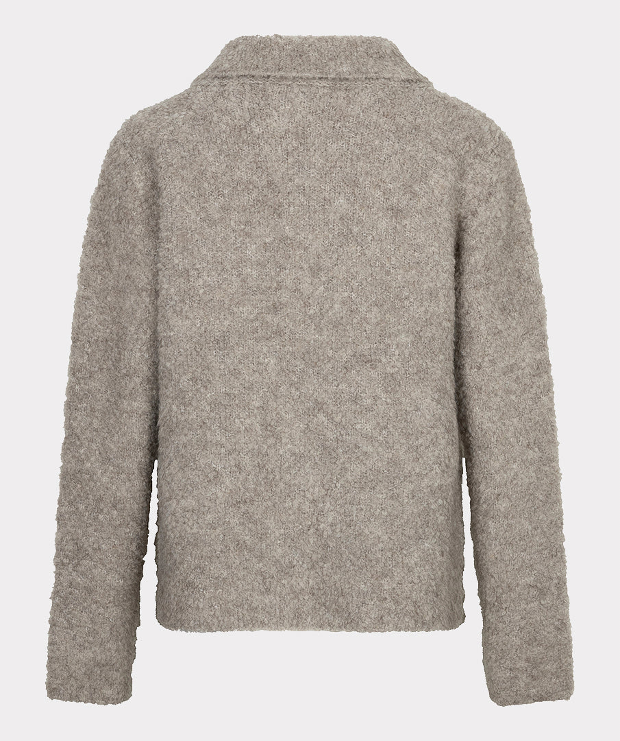 Vest Bouclé Sierknopen Taupe