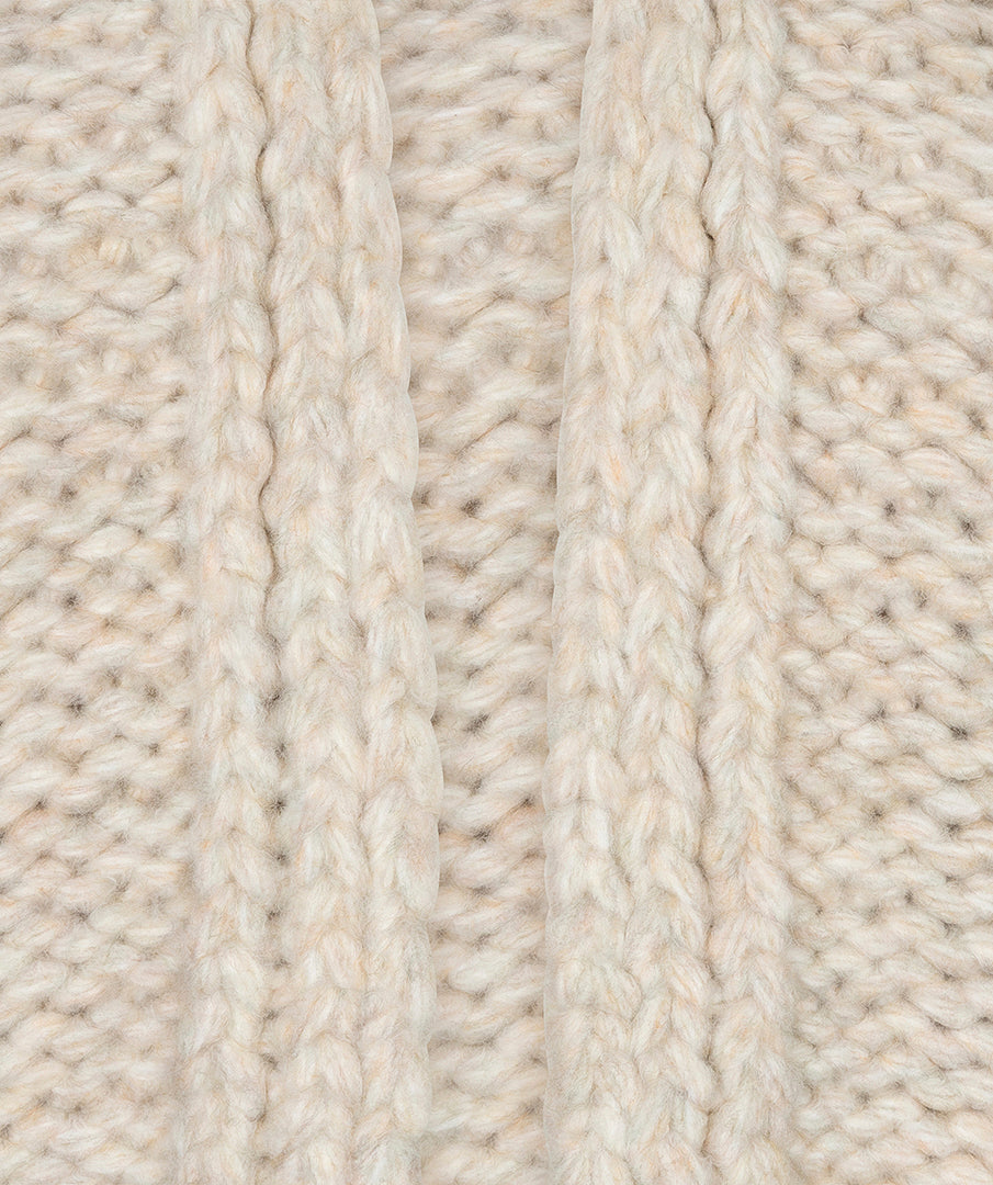 Gilet Grofgebreid Beige