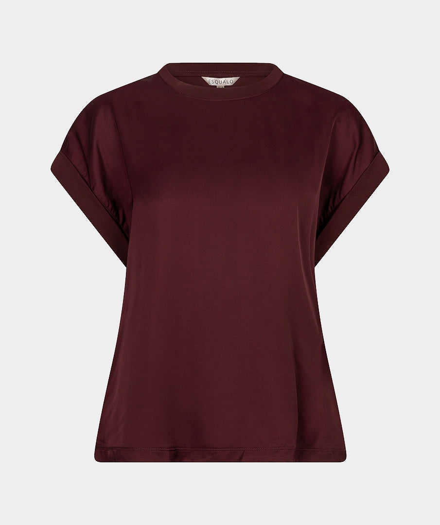 T-shirt Satijn Bordeaux