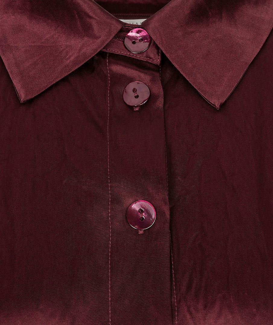Blouse Oversized Satijn Bordeaux
