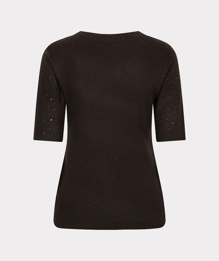 Trui Studs Korte Mouw Bruin