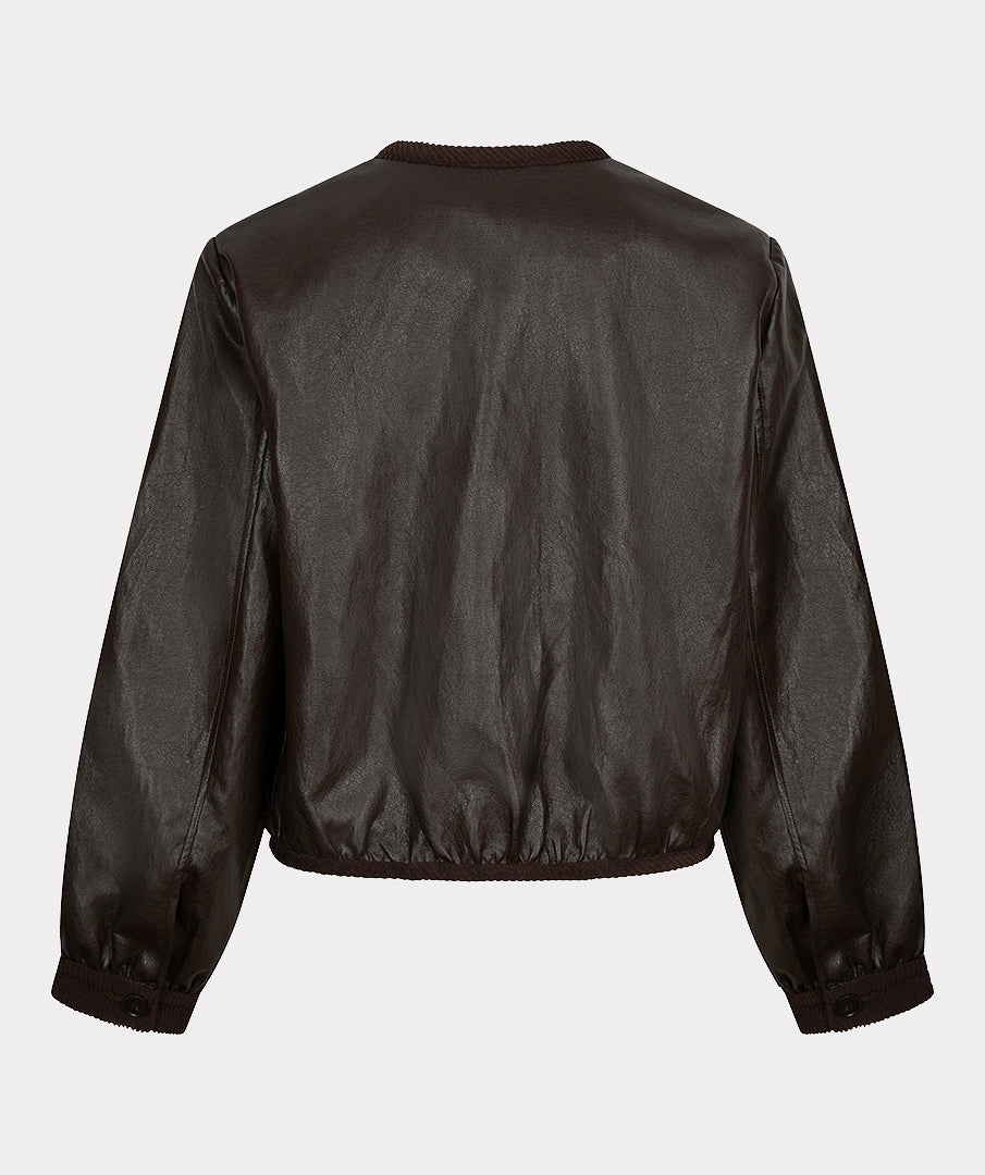 Korte Jas Leatherlook Bruin