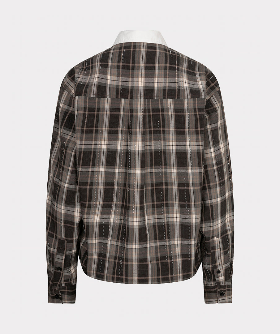 Blouse Ruit Strass Bruin