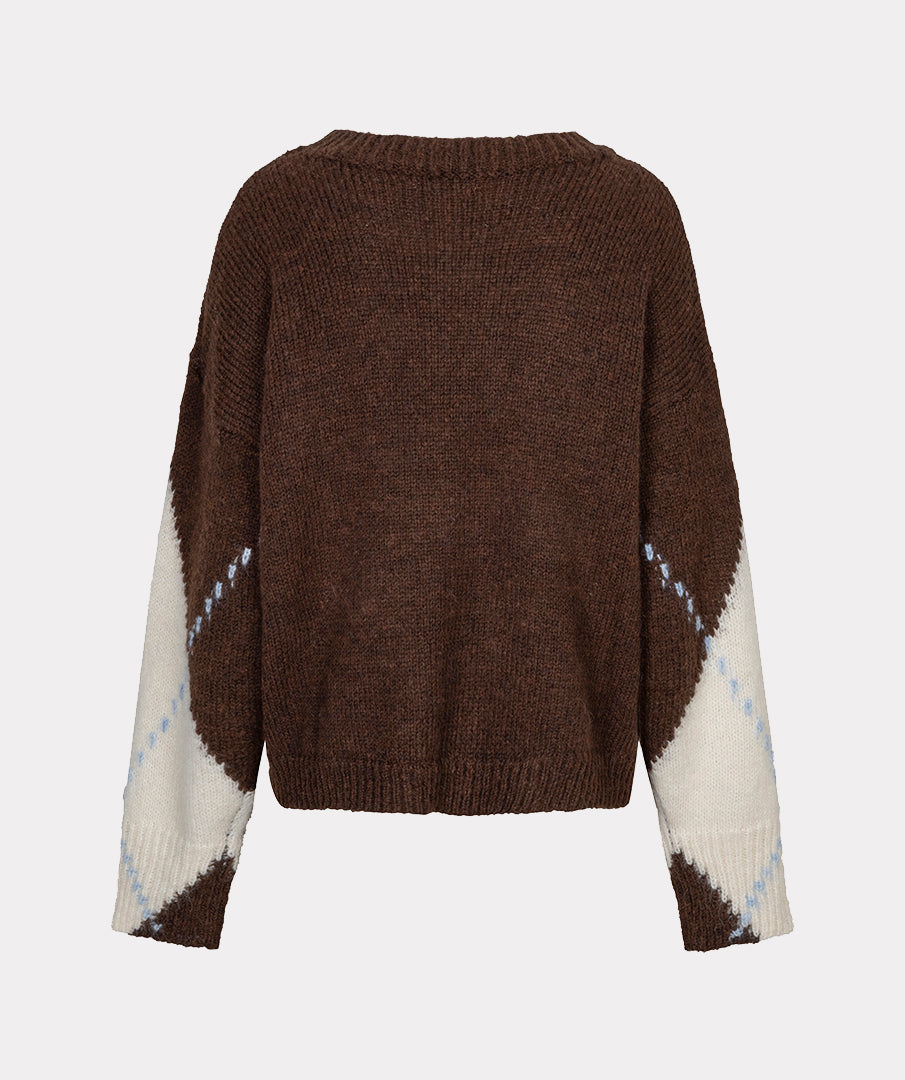 Trui Argyle Bruin