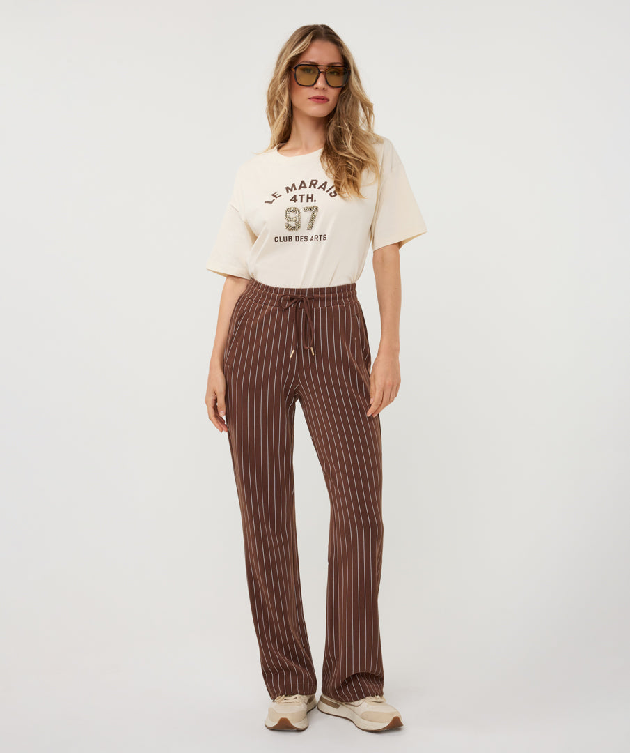 Broek Krijtstreep Bruin