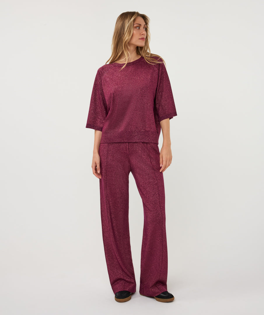 Trui Lurex Bordeaux