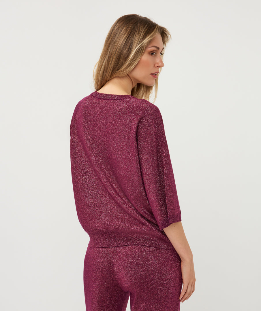 Trui Lurex Bordeaux