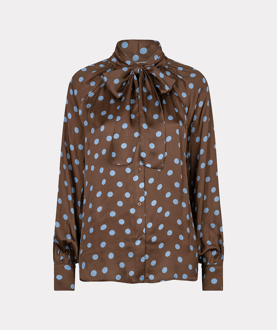 Blouse Strik Stippen Bruin