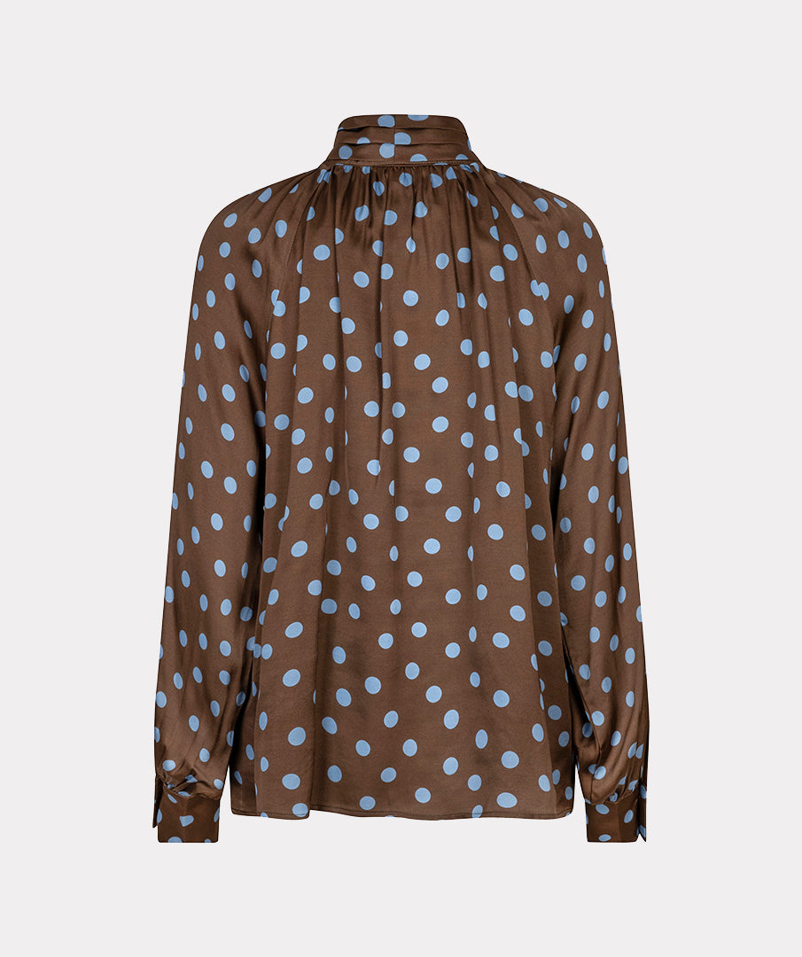 Blouse Strik Stippen Bruin