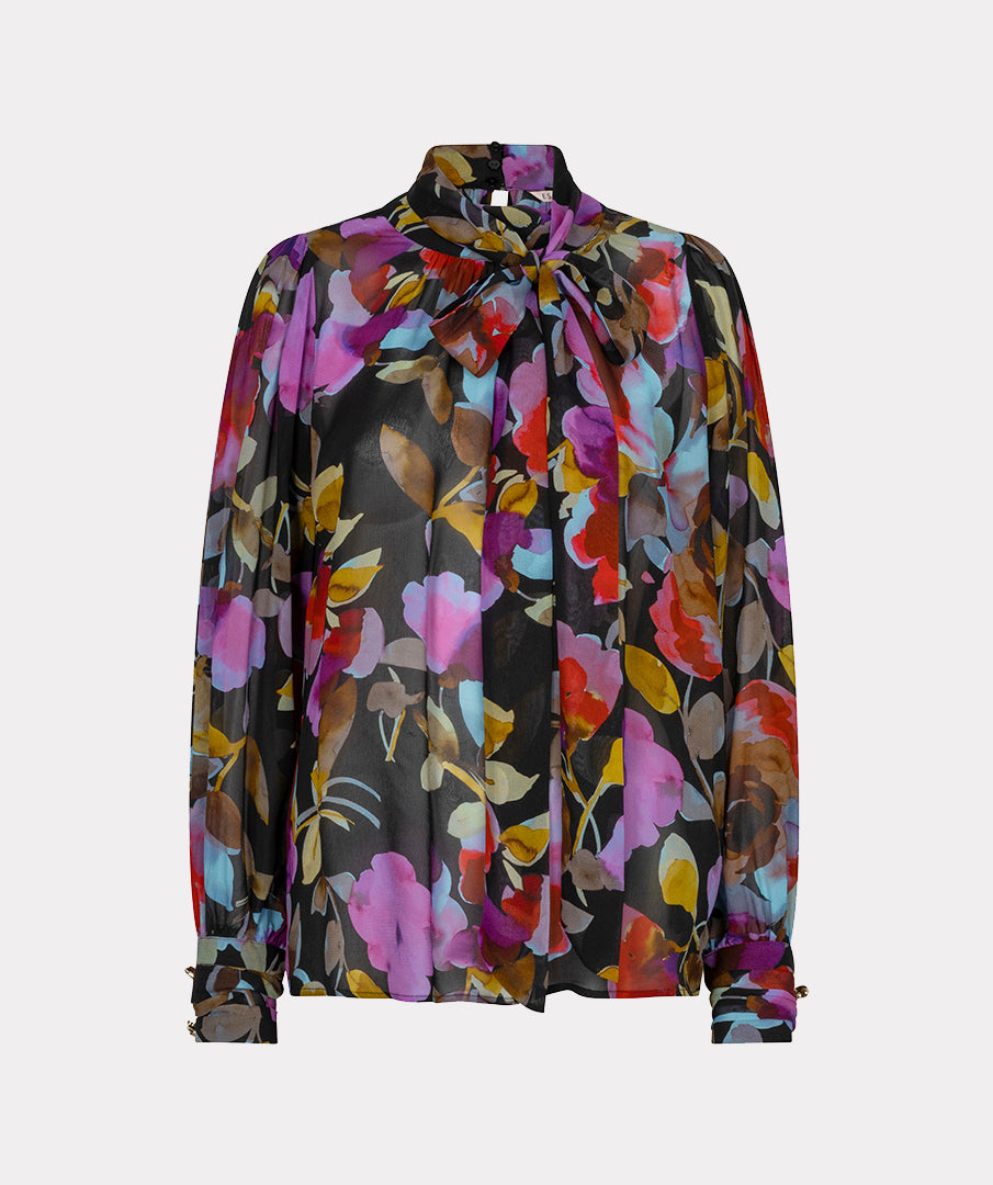 Blouse Bloemenprint Zwart