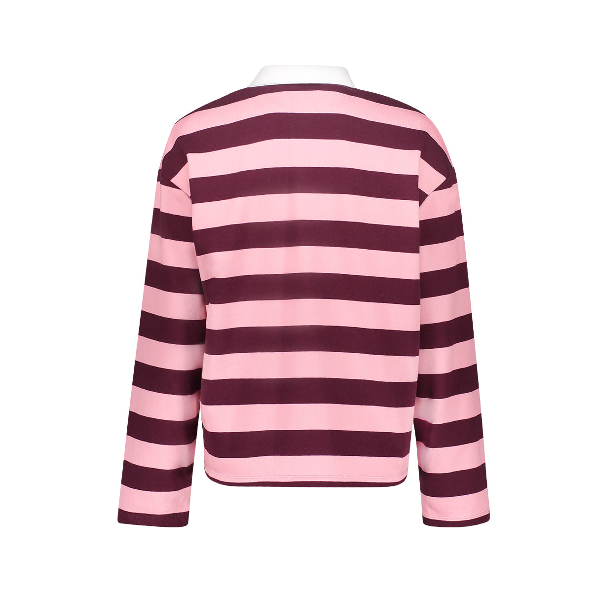 Rugbysweater Streep Bordeaux/Roze
