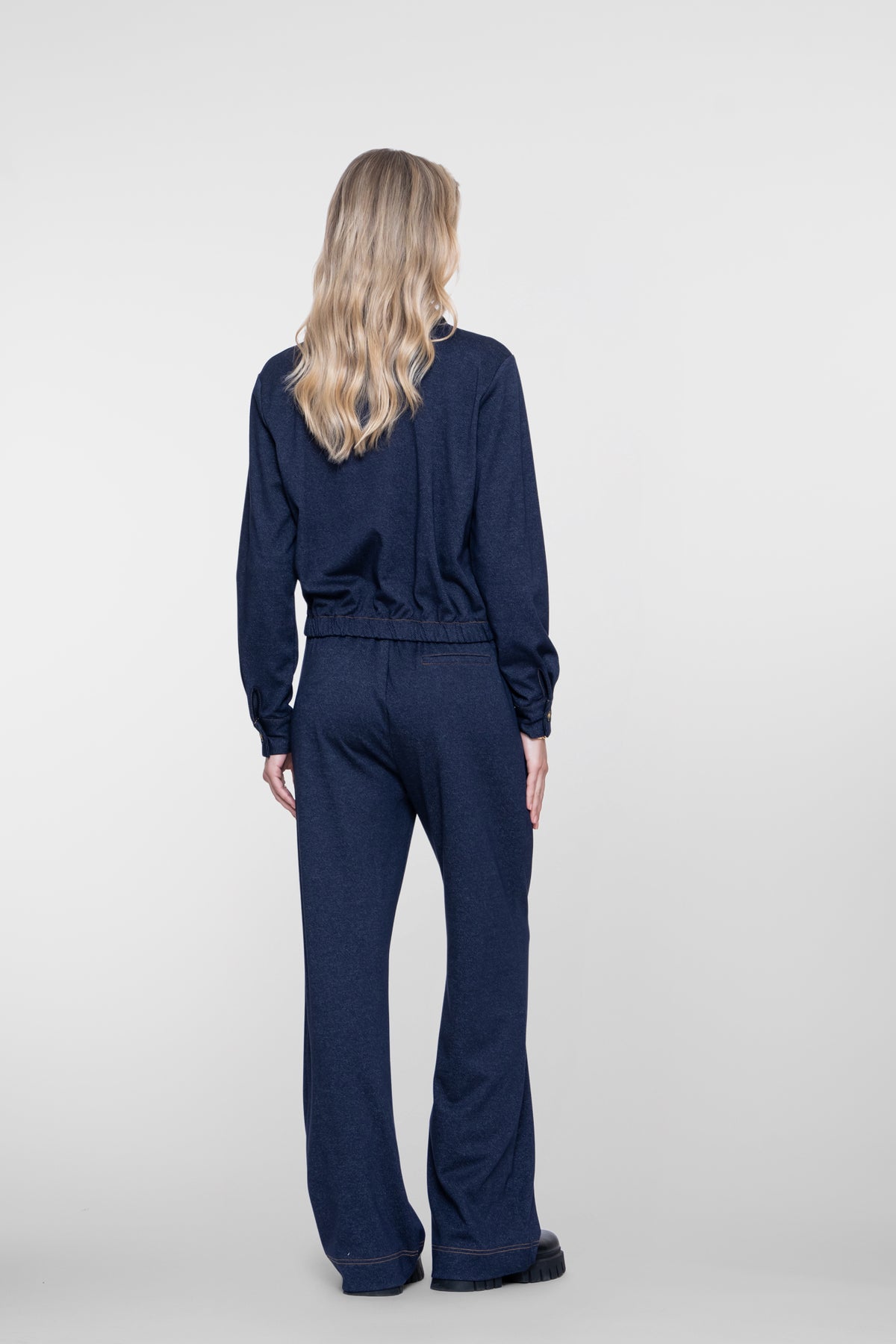 Broek Denimlook Donkerblauw