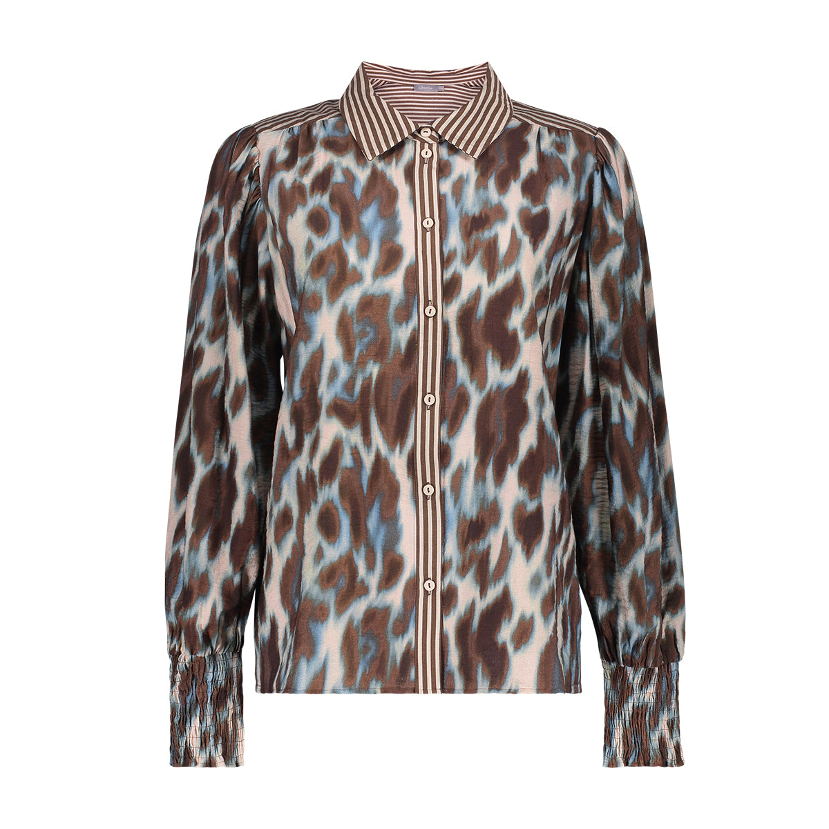 Blouse Luipaardprint Blauw/Bruin