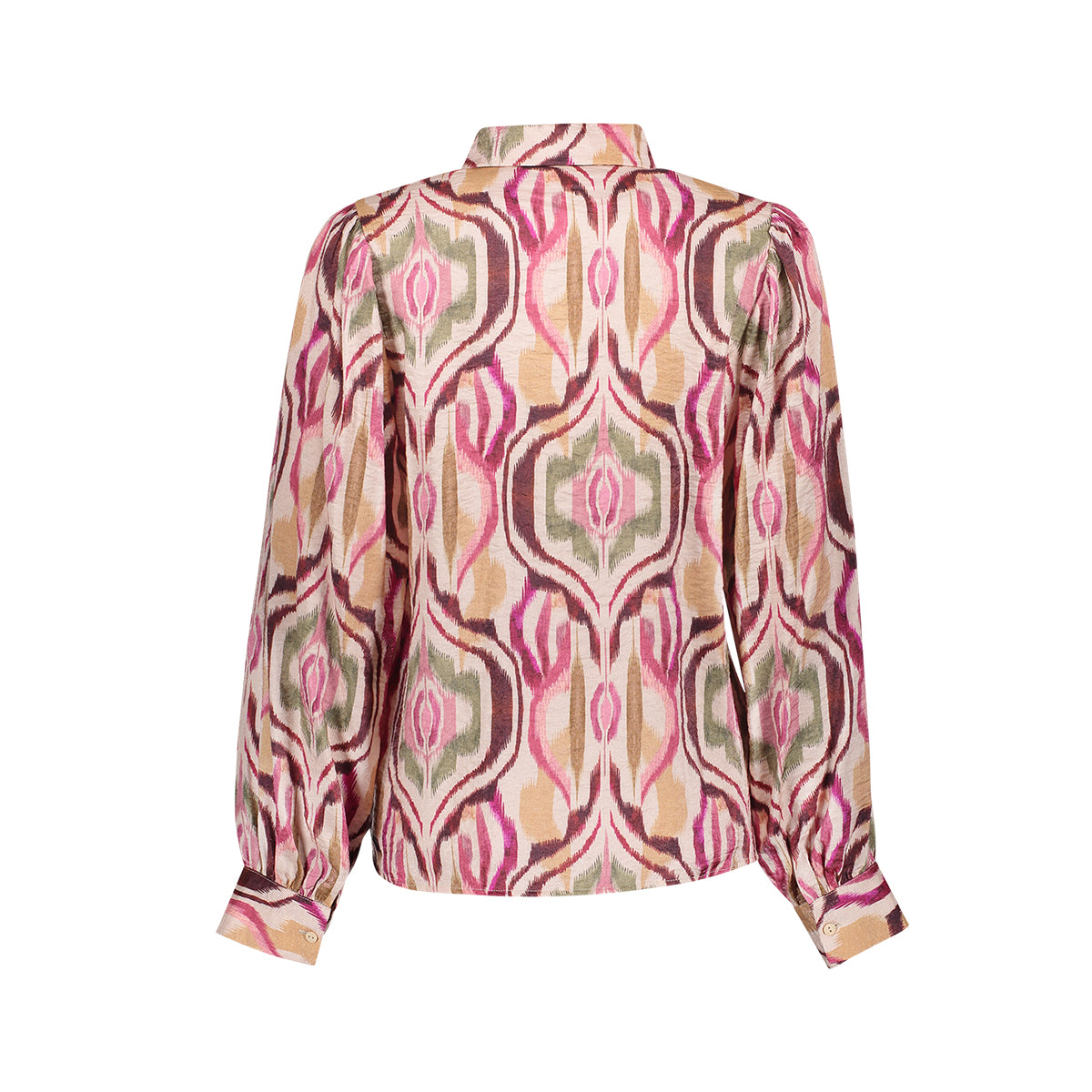 Blouse Ikatprint Sand/Burgundy