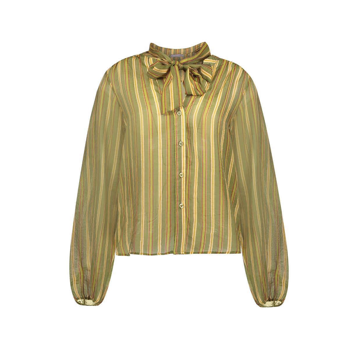 Strikblouse Streep Groen/Bordeaux