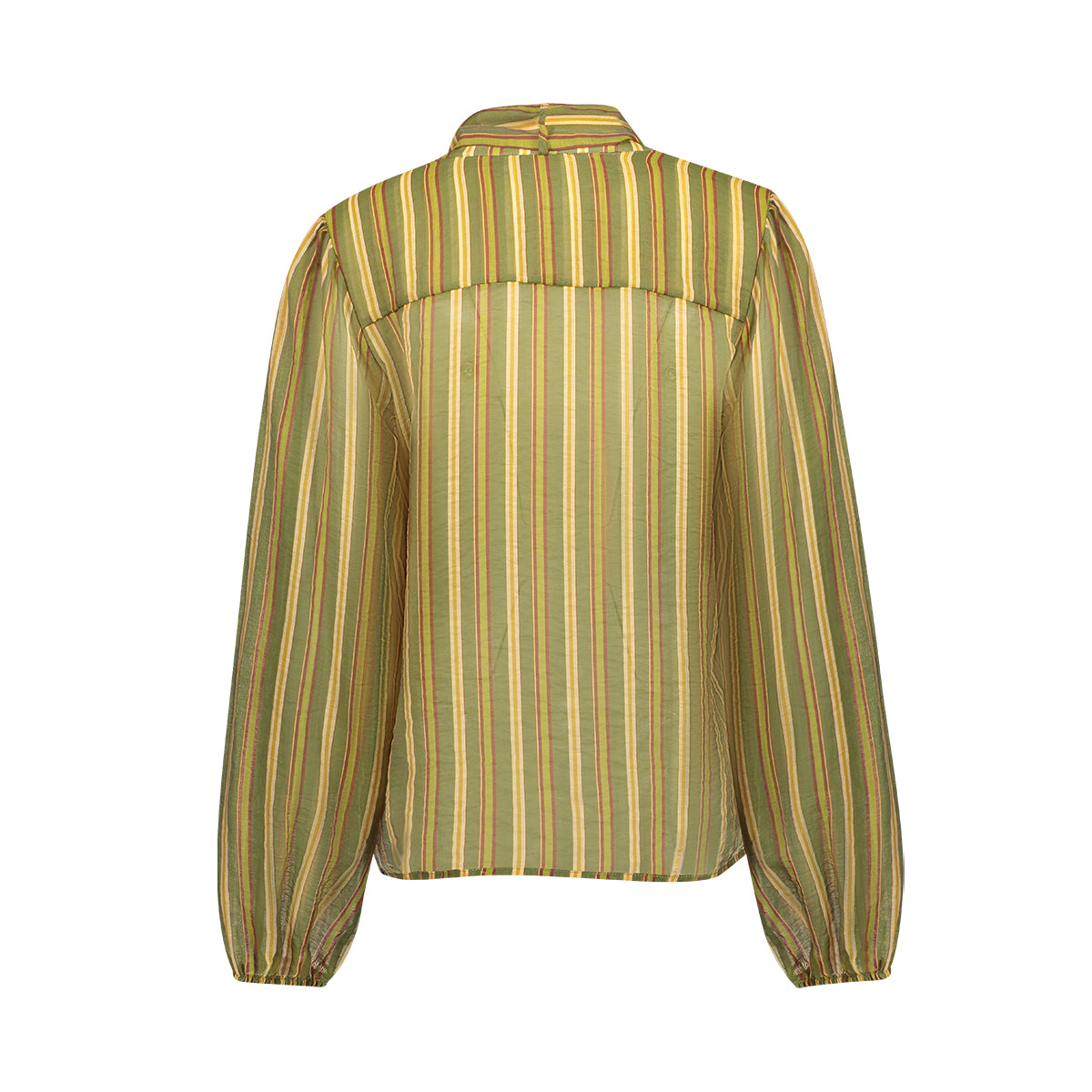 Strikblouse Streep Groen/Bordeaux
