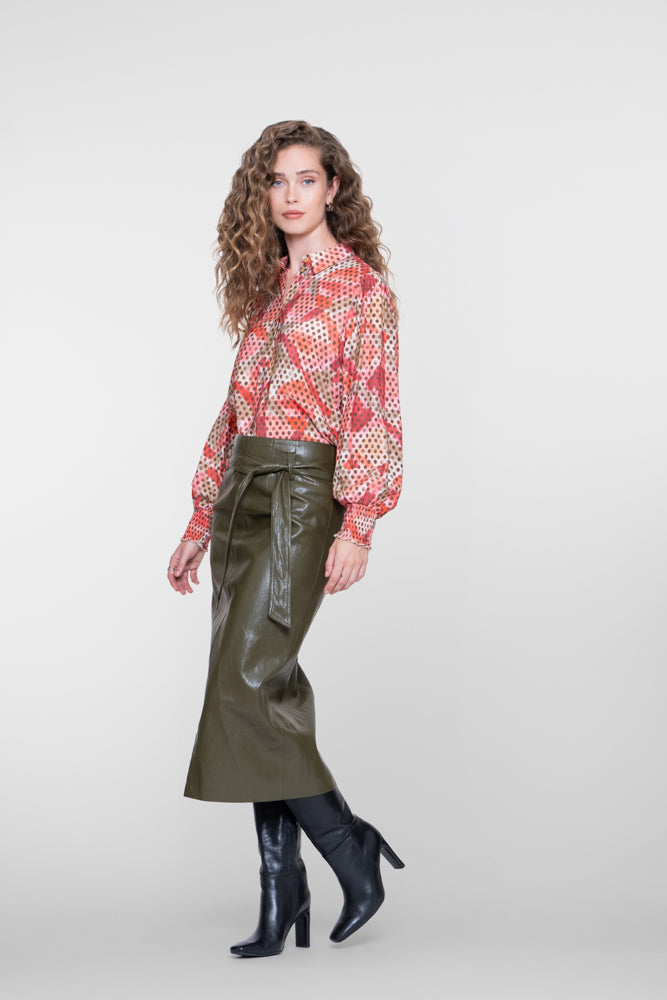 Rok Leatherlook Mosgroen