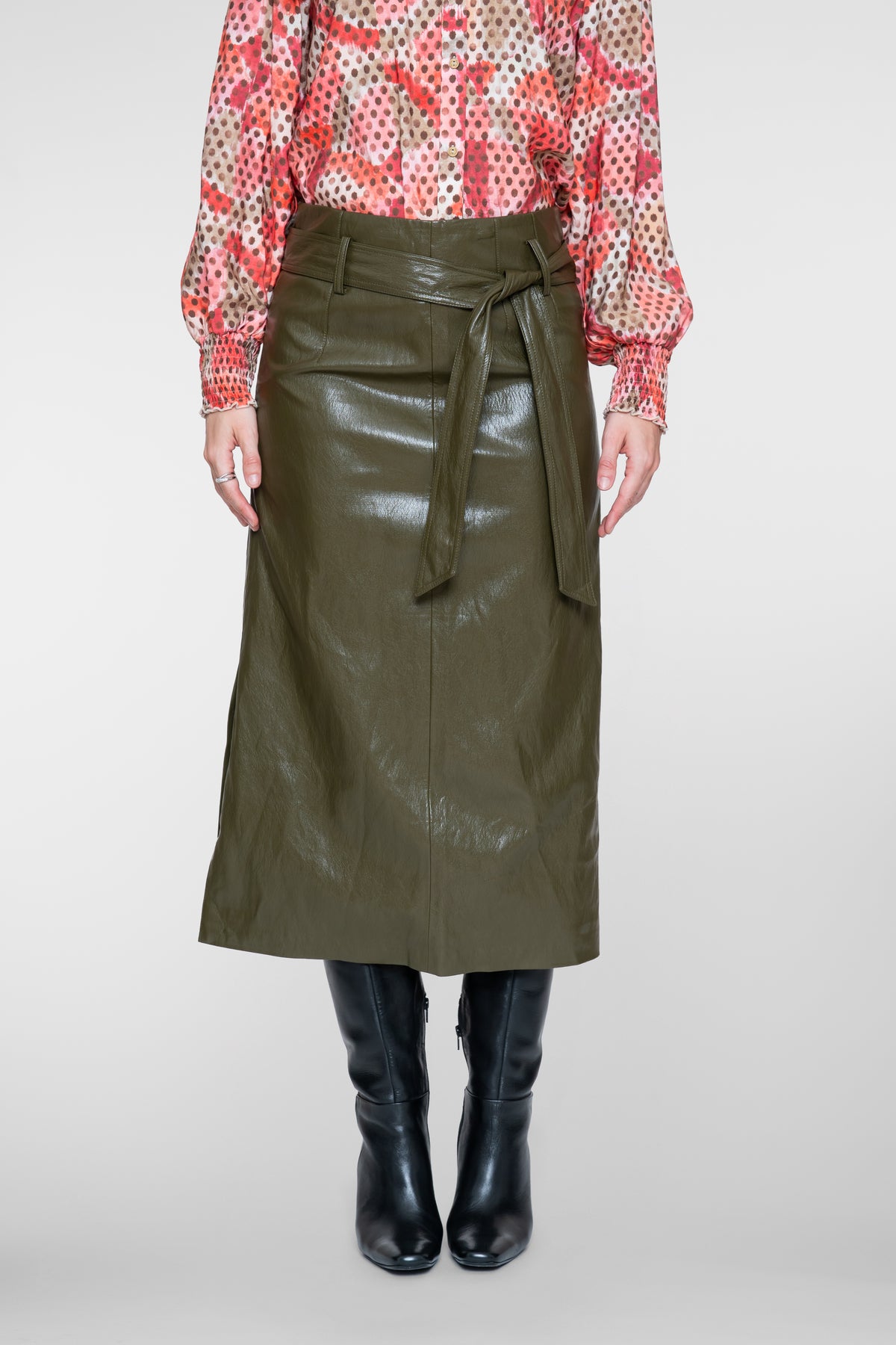 Rok Leatherlook Mosgroen