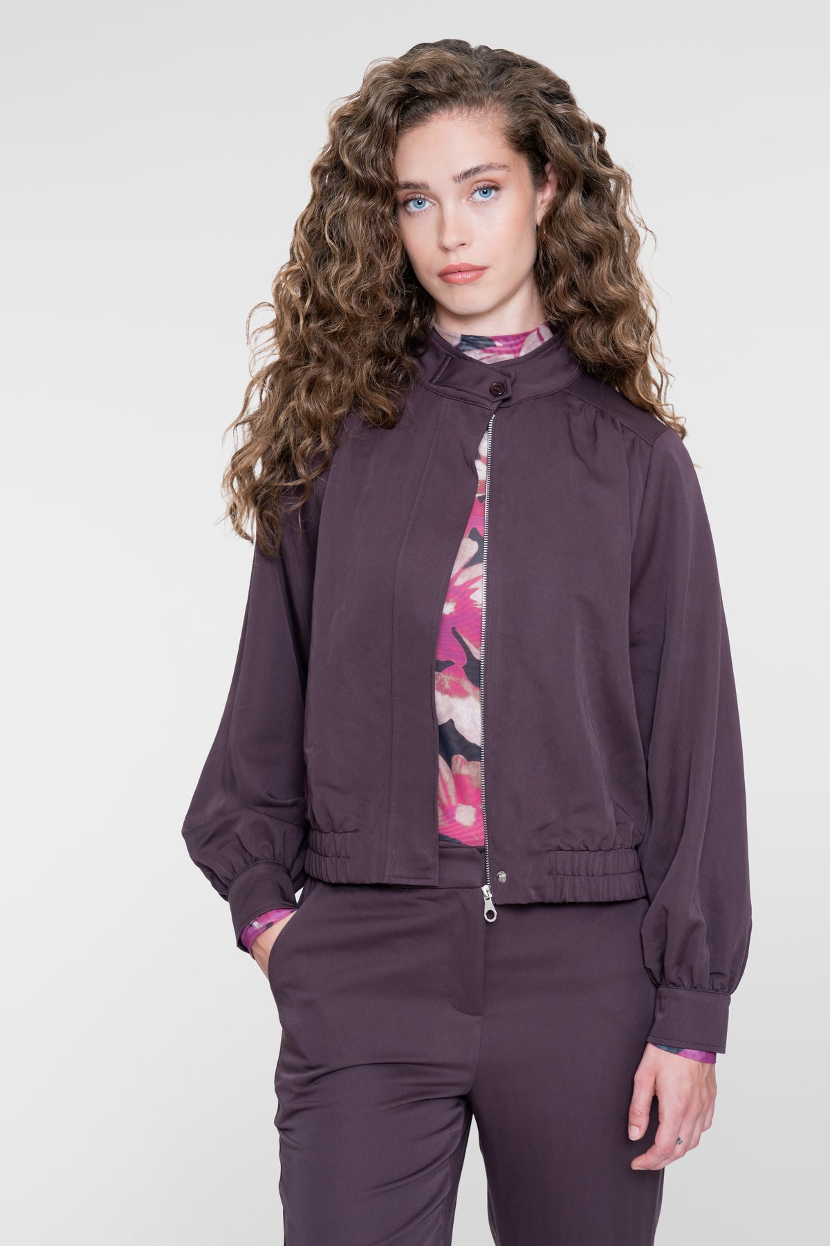 Top Mesh Bloemenprint Zwart/Roze