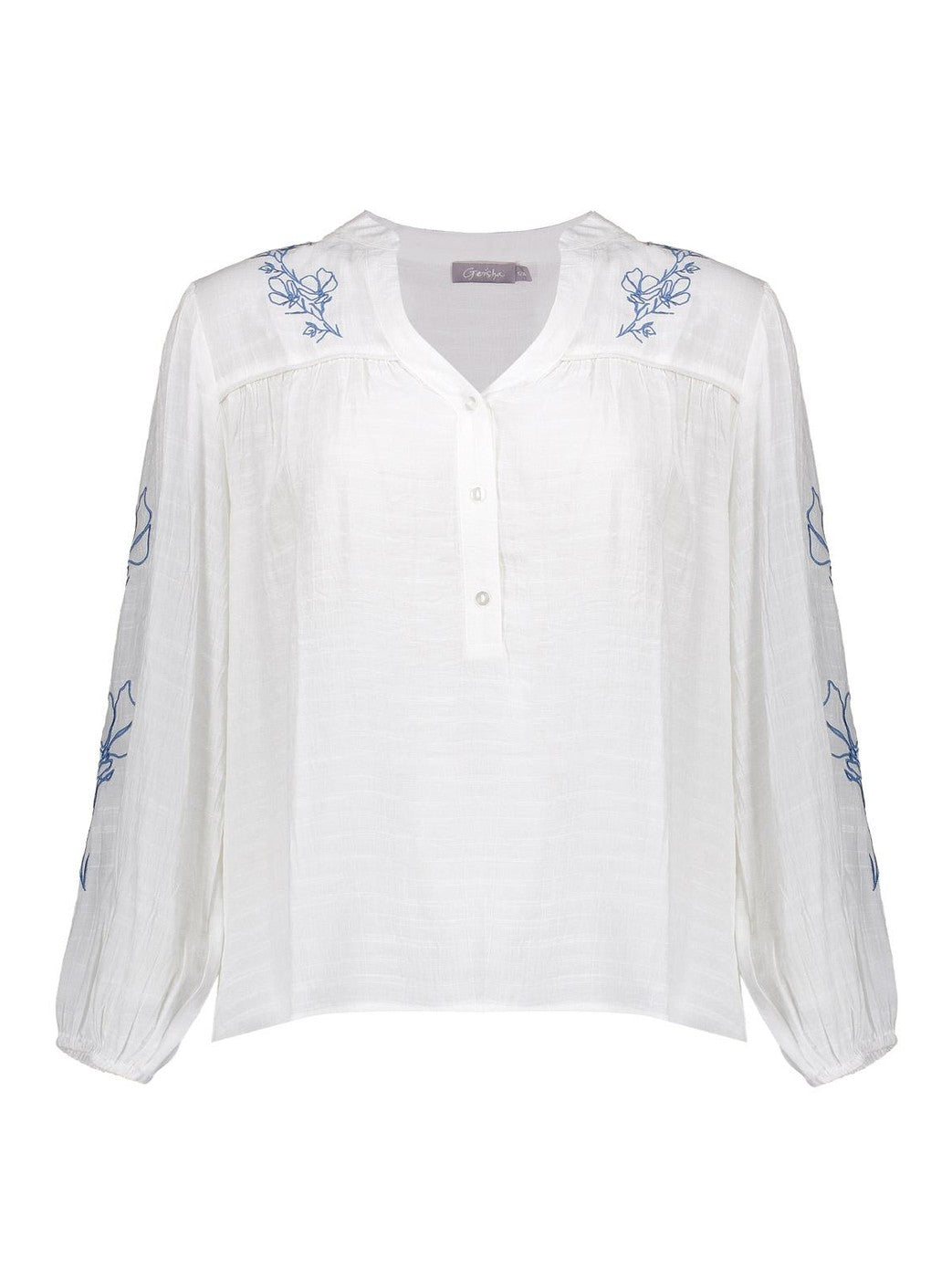 63069-14 0 Blouse wit met borduursel