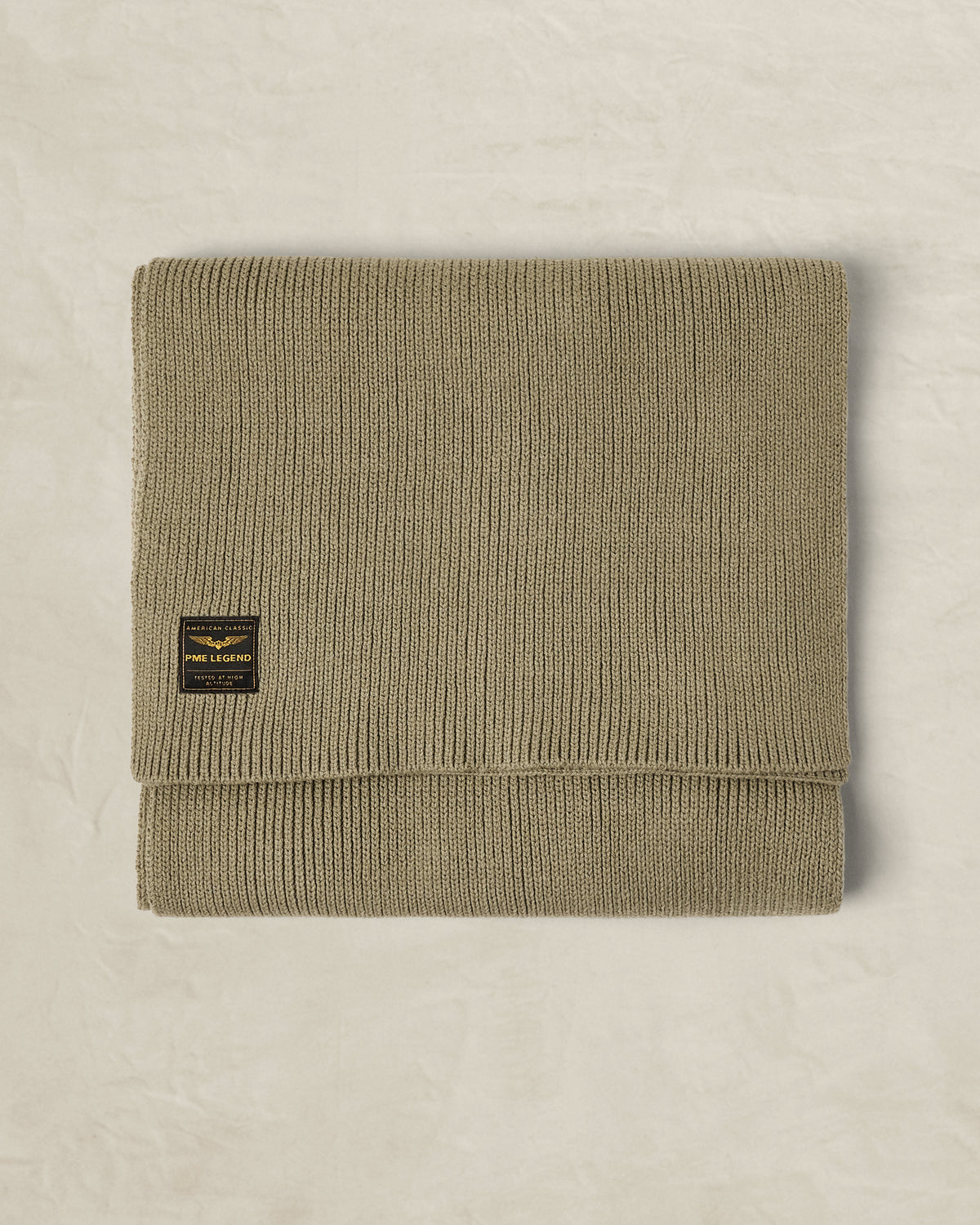 PME Legend sjaal groen – geribde brei detail