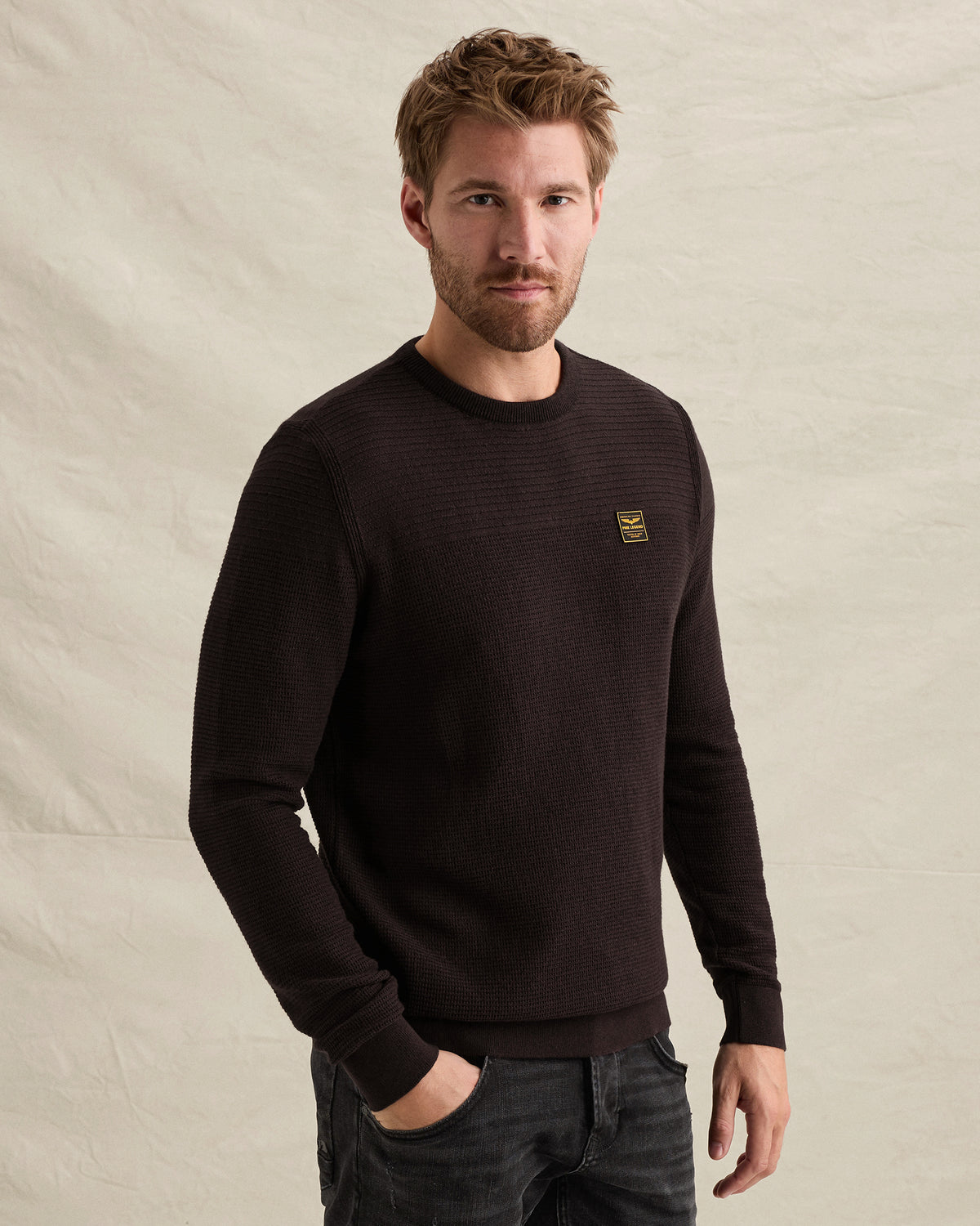 PME Legend trui aubergine – mouliné vooraanzicht