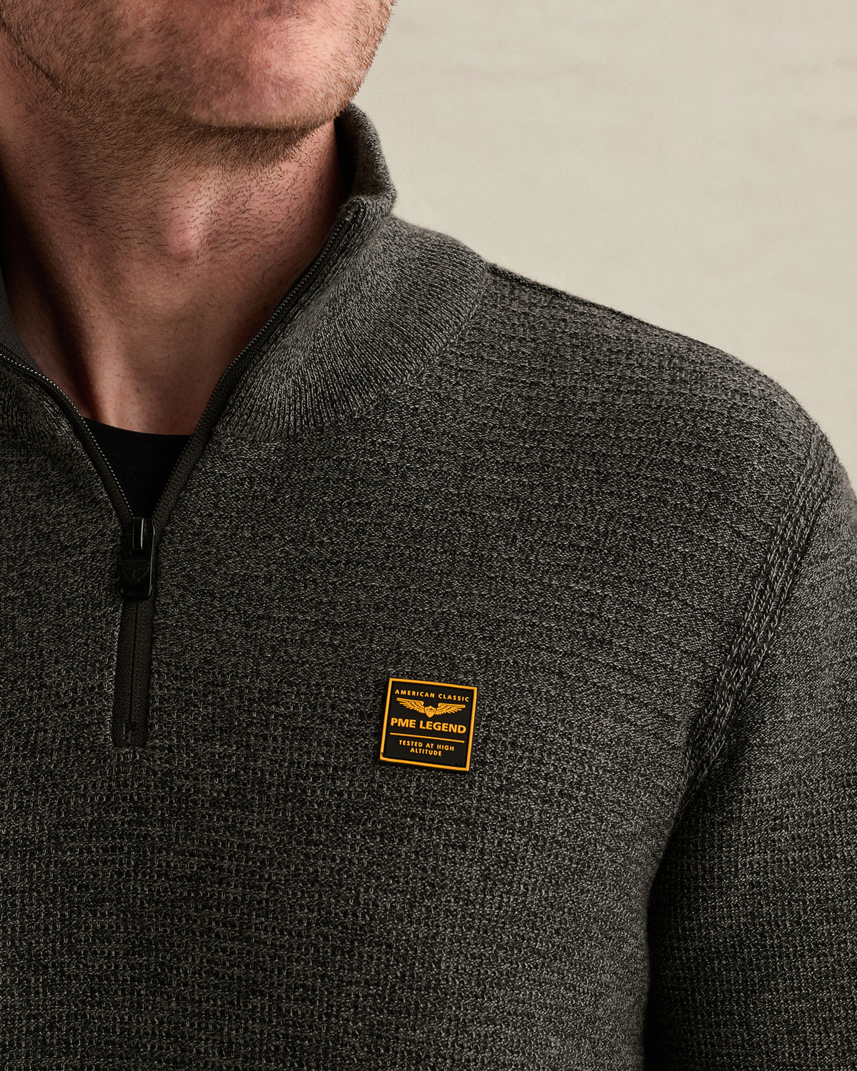 PME Legend half zip trui antraciet – draagbeeld