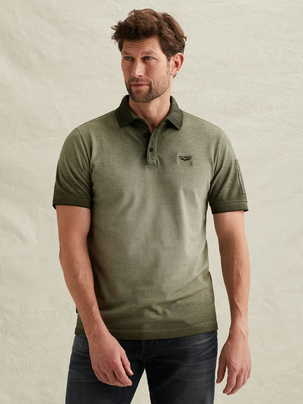 PPSS2603855-6150 Polo Cold-Dye wash groen - Castelijn mode