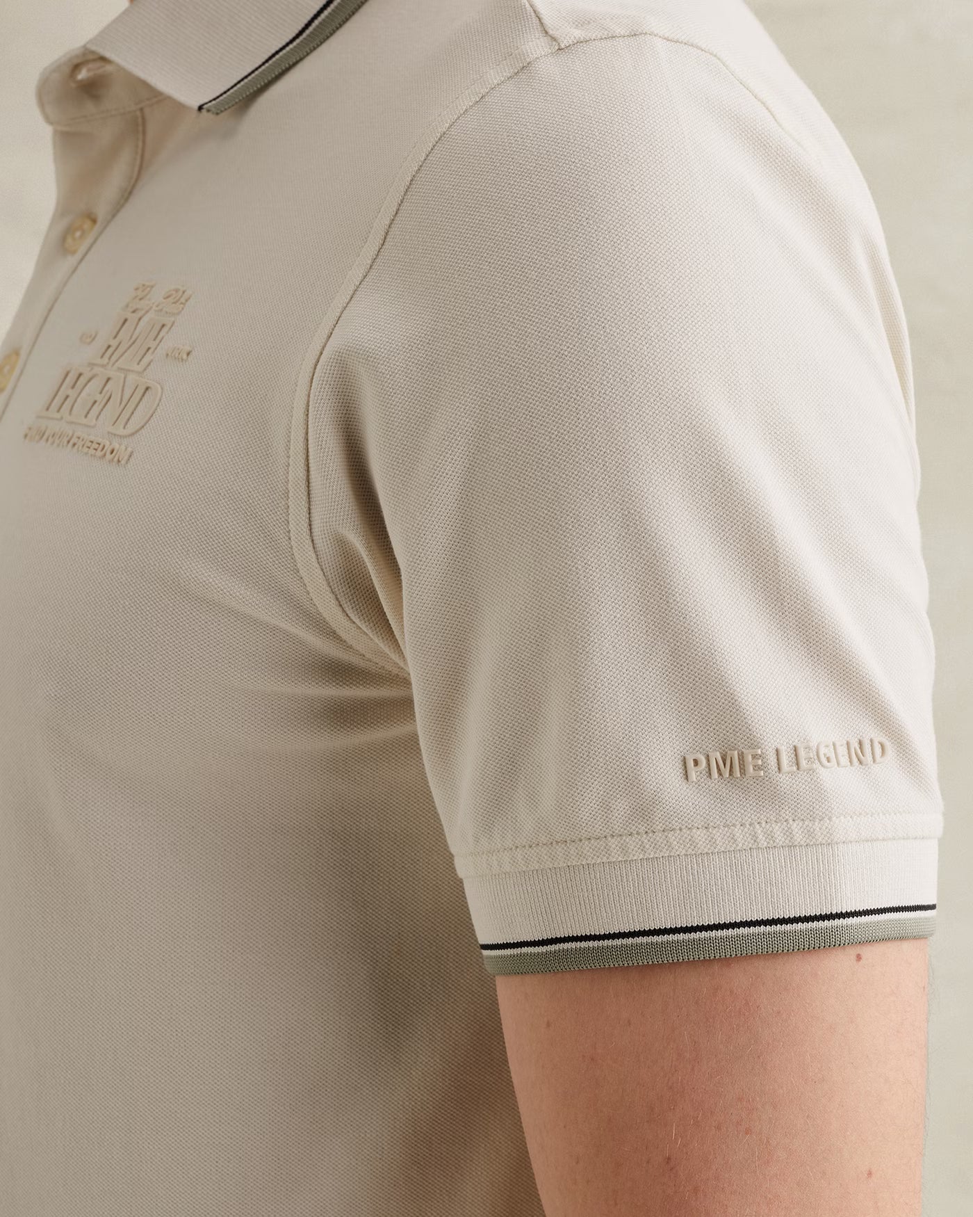 PPSS2604867-7001 Polo Ecru Artwork - Castelijn mode