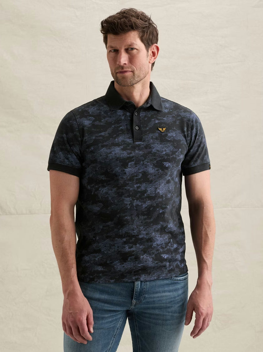 Polo Korte Mouw Camouflageprint Carbon