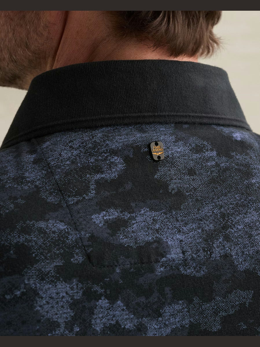 Polo Korte Mouw Camouflageprint Carbon