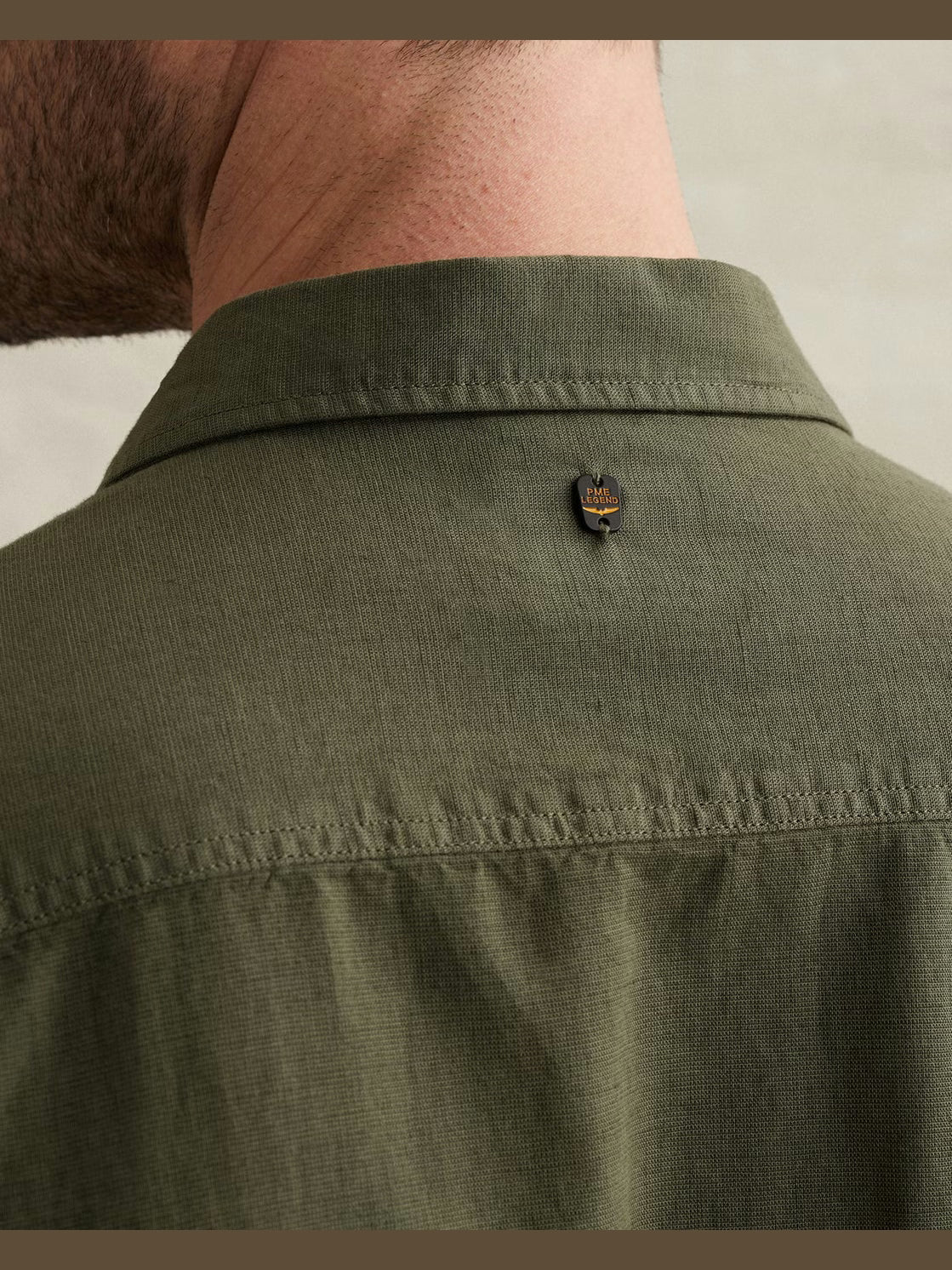 PSI2603243-6150 Overhemd garment-dye groen