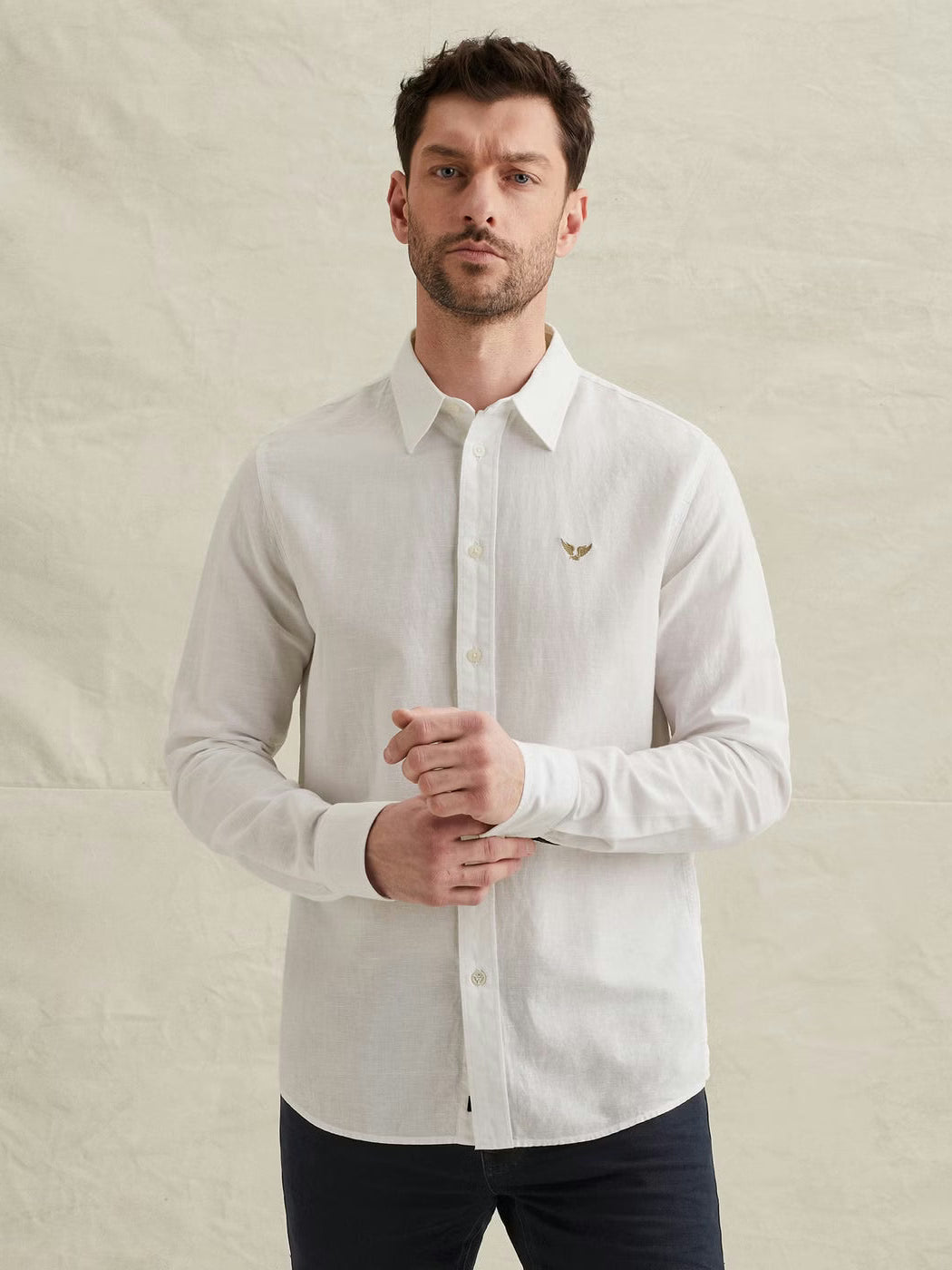 PSI2603243-7003 Overhemd garment-dye wit