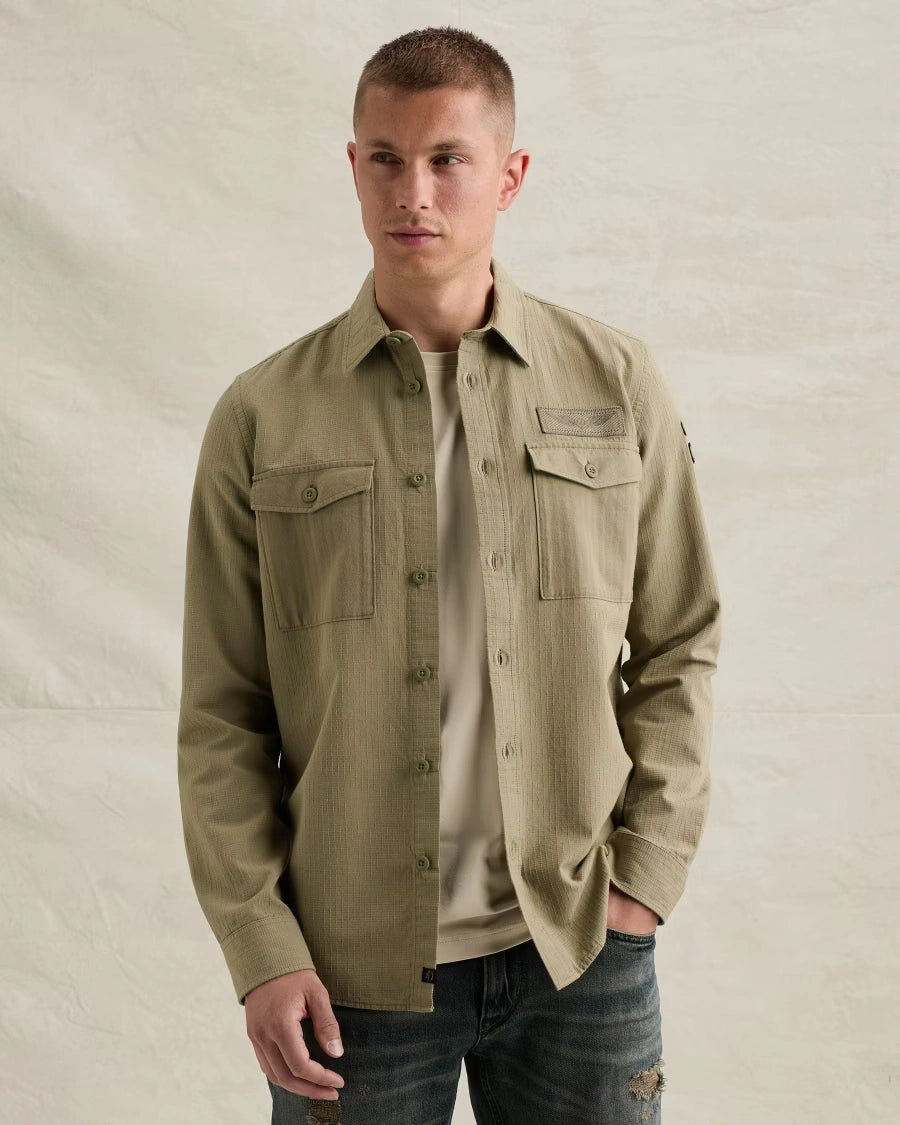 Overhemd Borstzakken Khaki